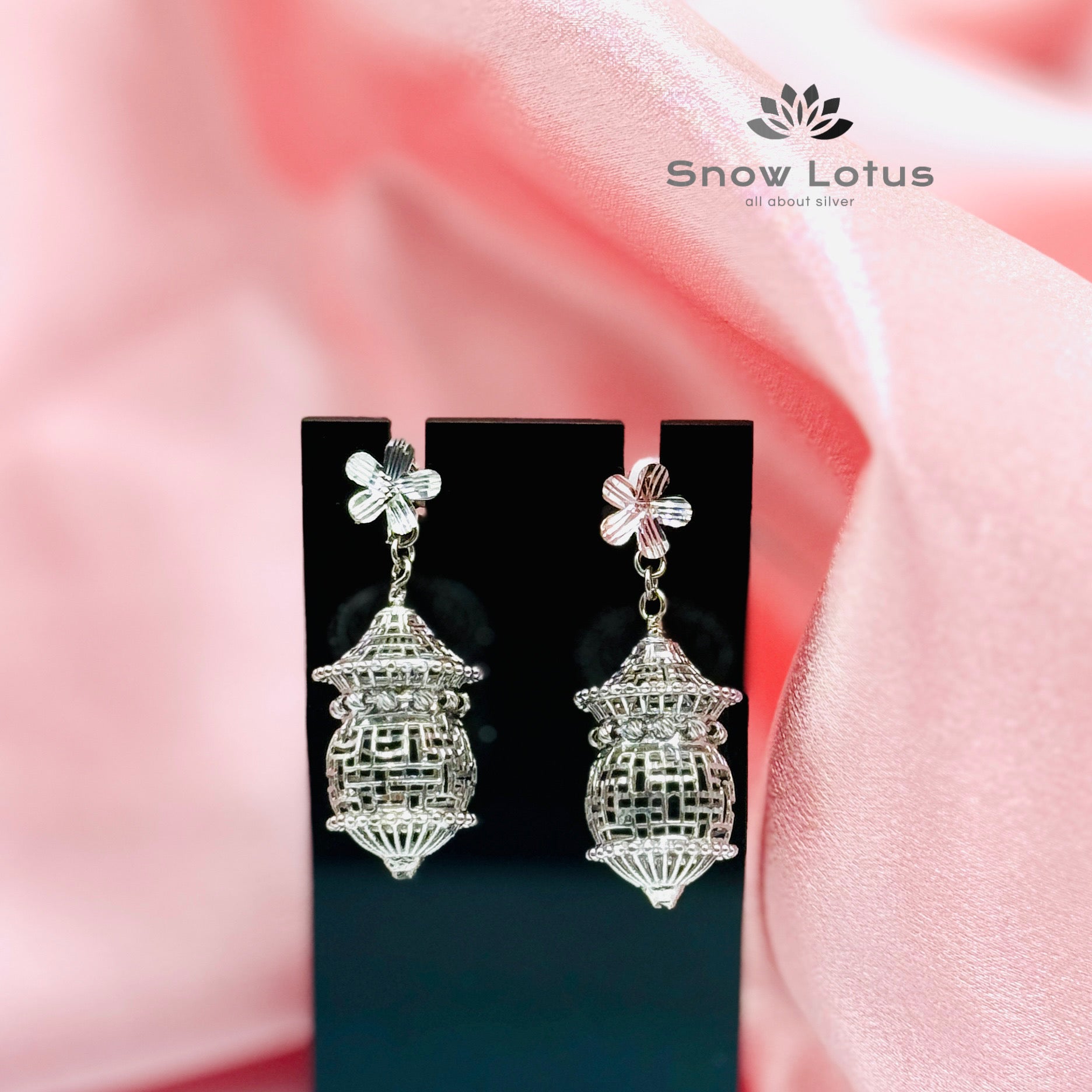 Starry Rhodium Cut Jhumka