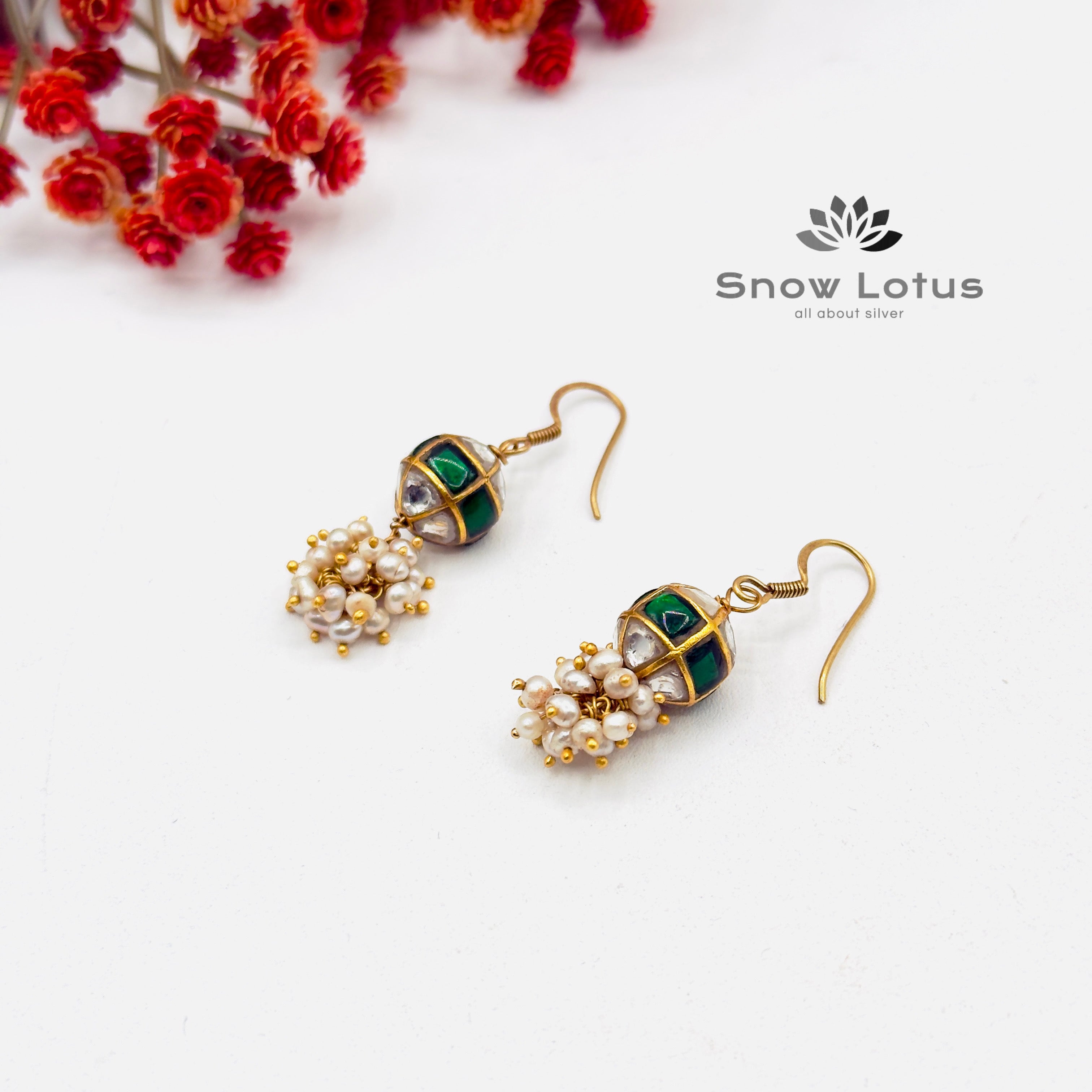Green Pearly Earrings