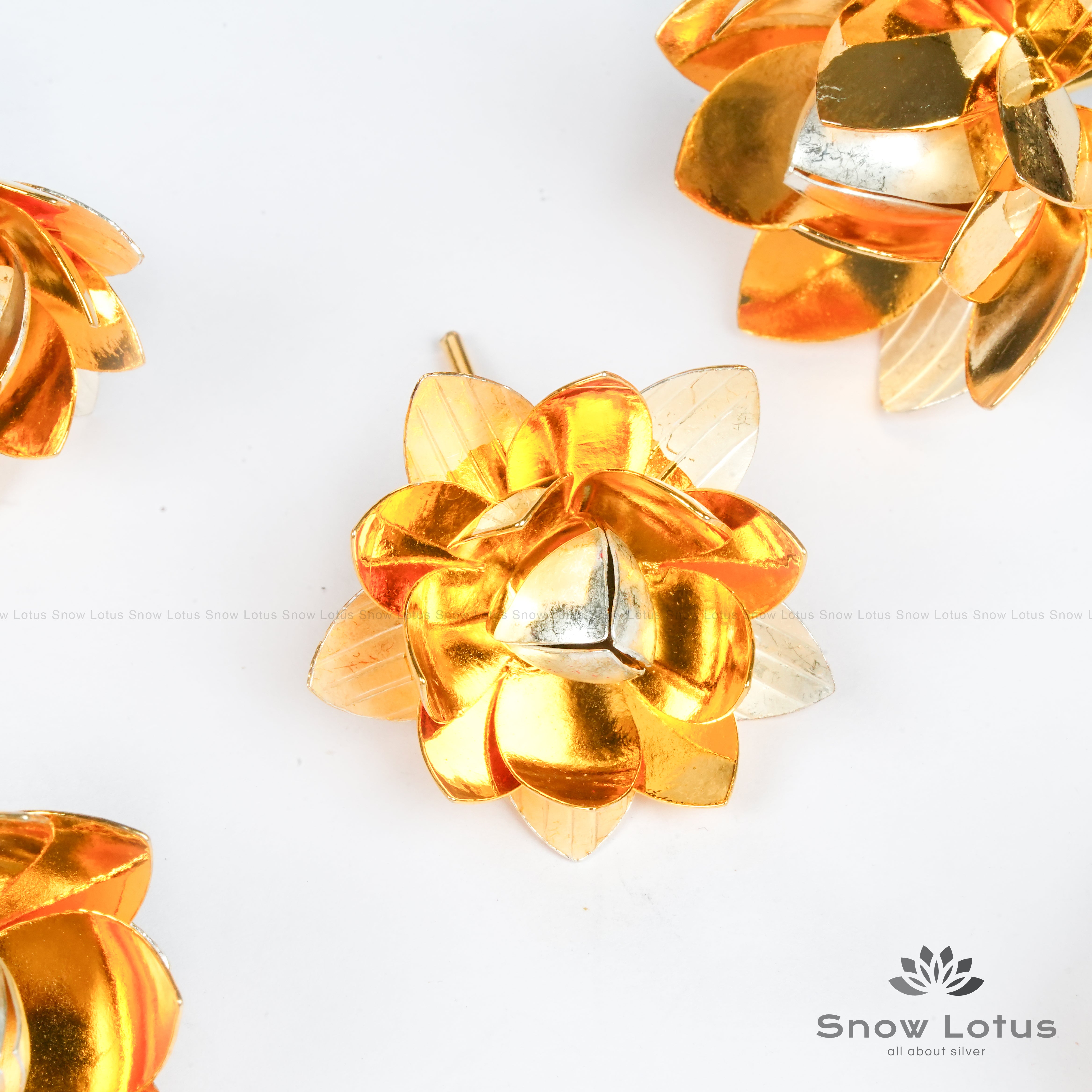 Gold Polish Lotus Flowers