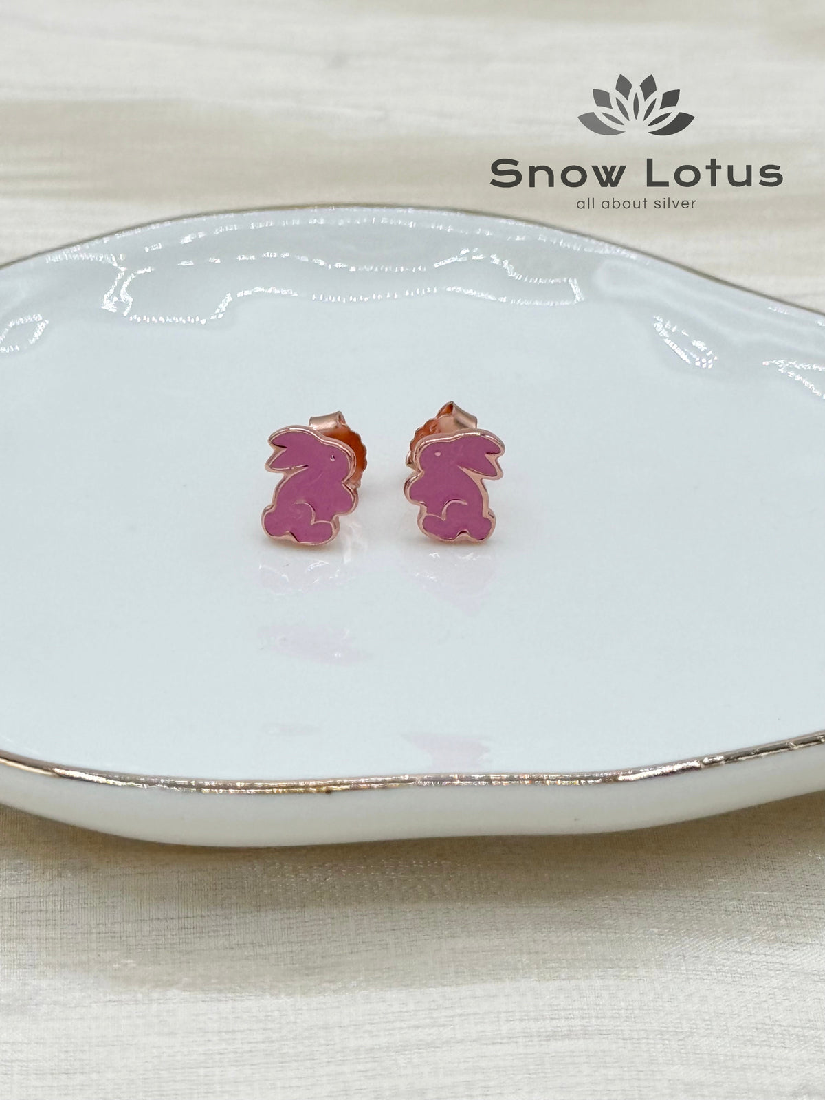 Pink Rabbit Earrings Rosegold