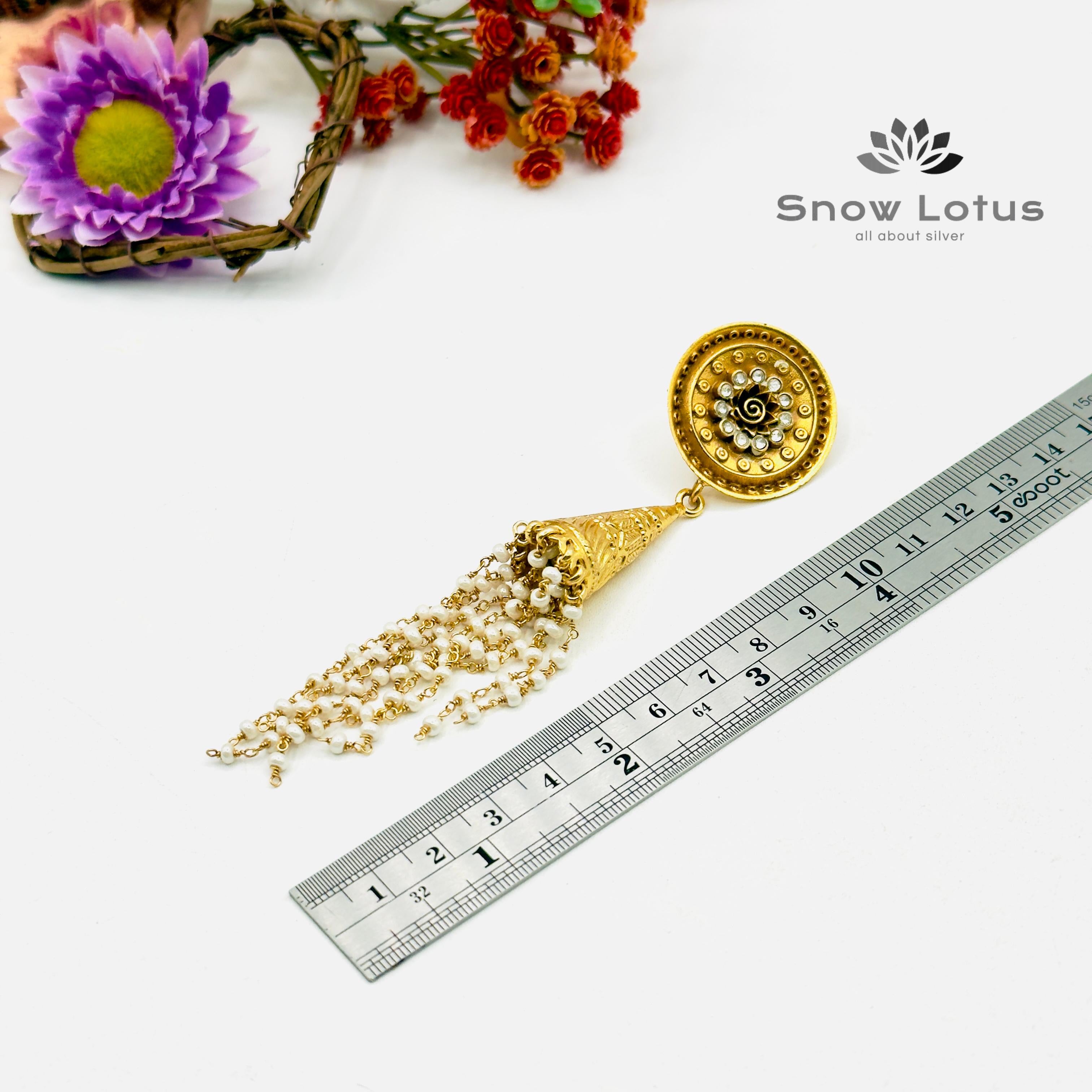 Oval Flower Jhumka