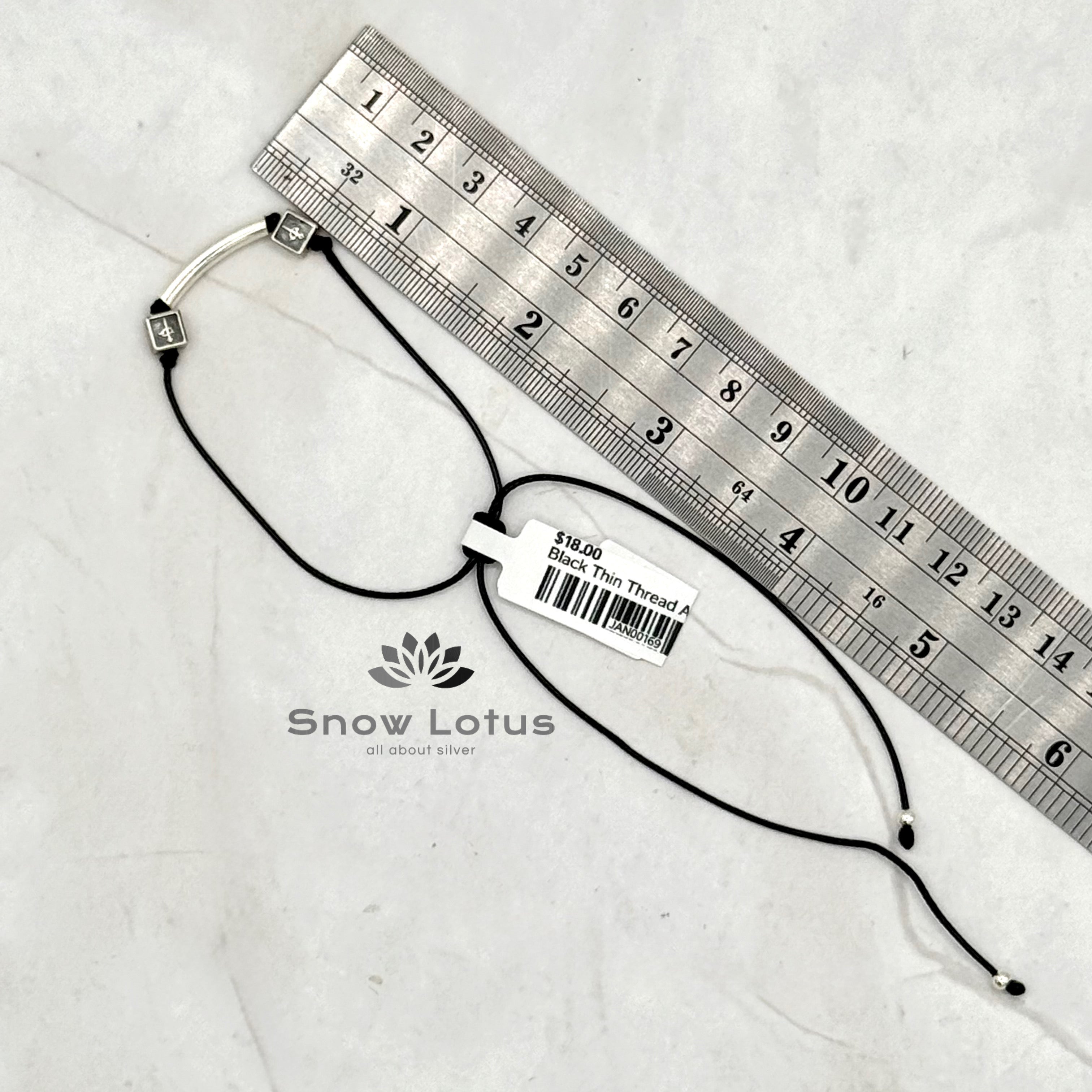 Black Thin Thread Anklet M10