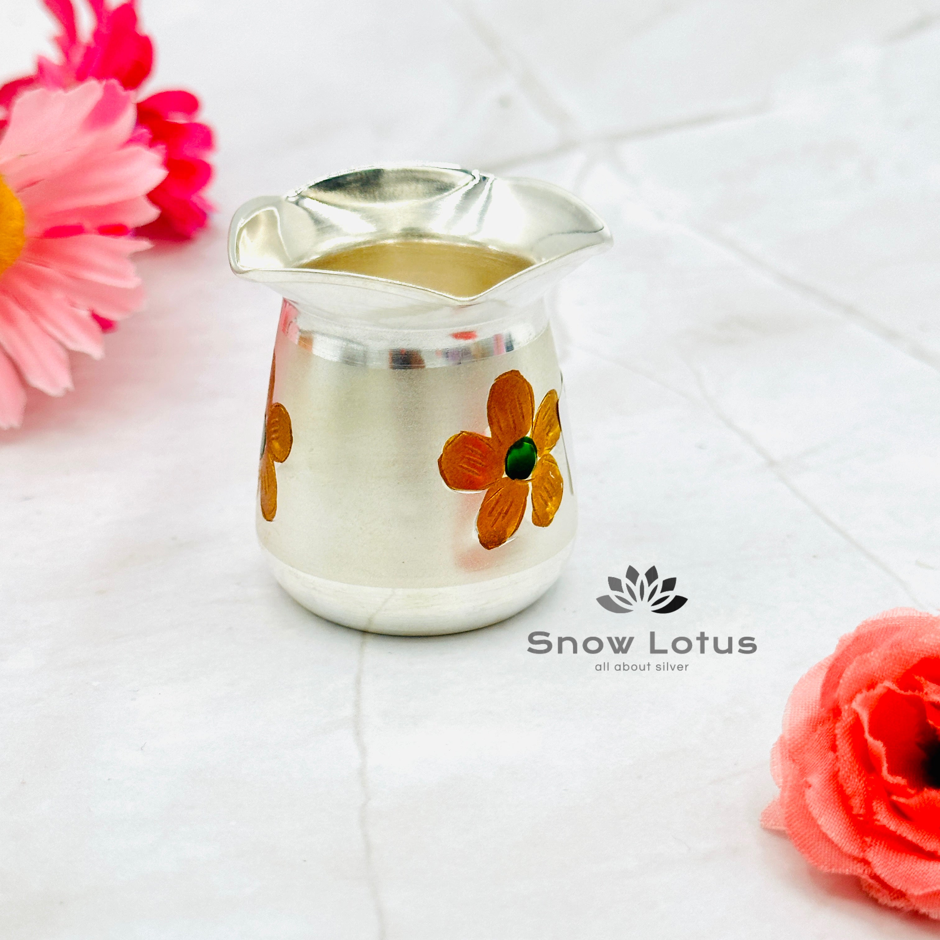 Enamel Flower Glass