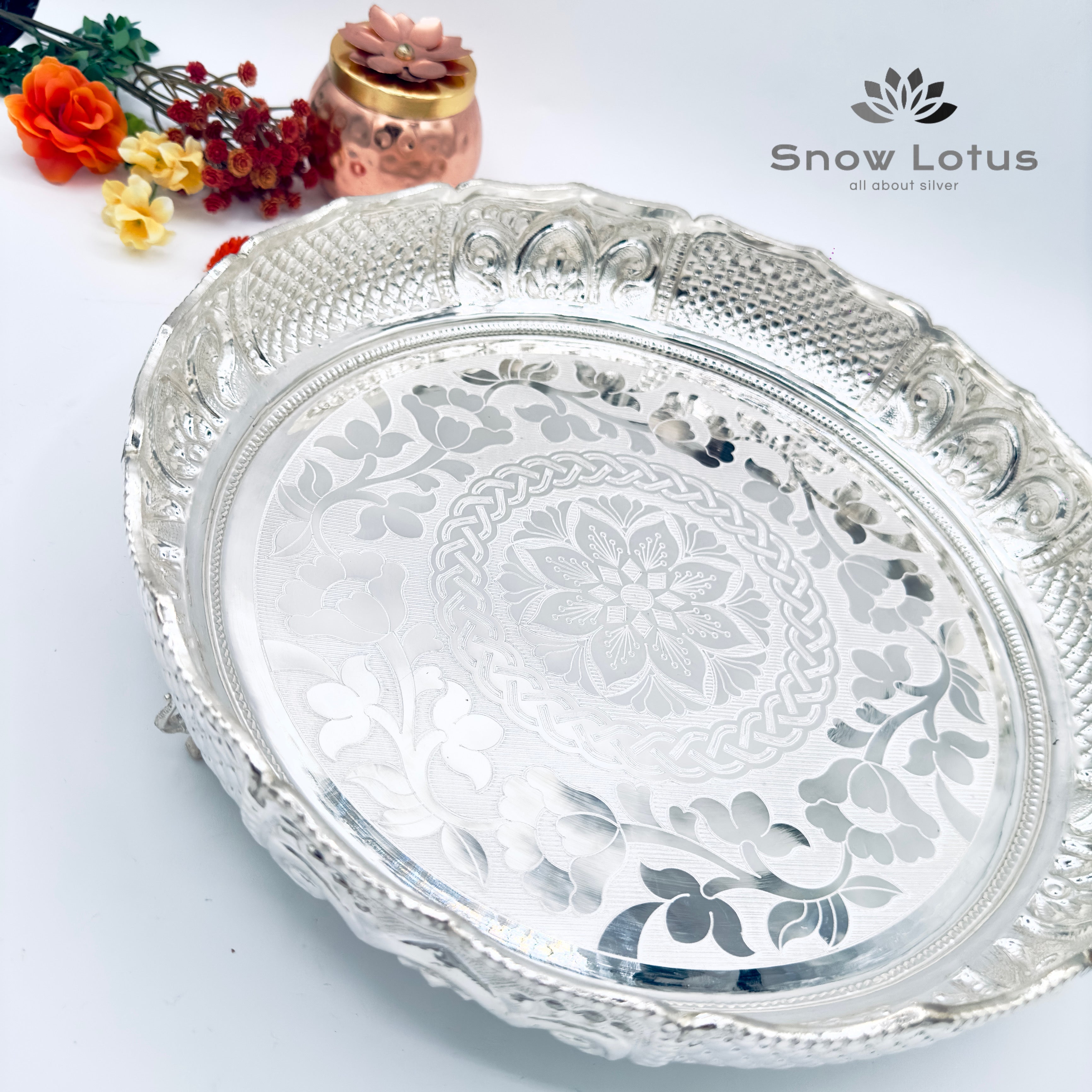 Pooja Plate with Elephant legs M3