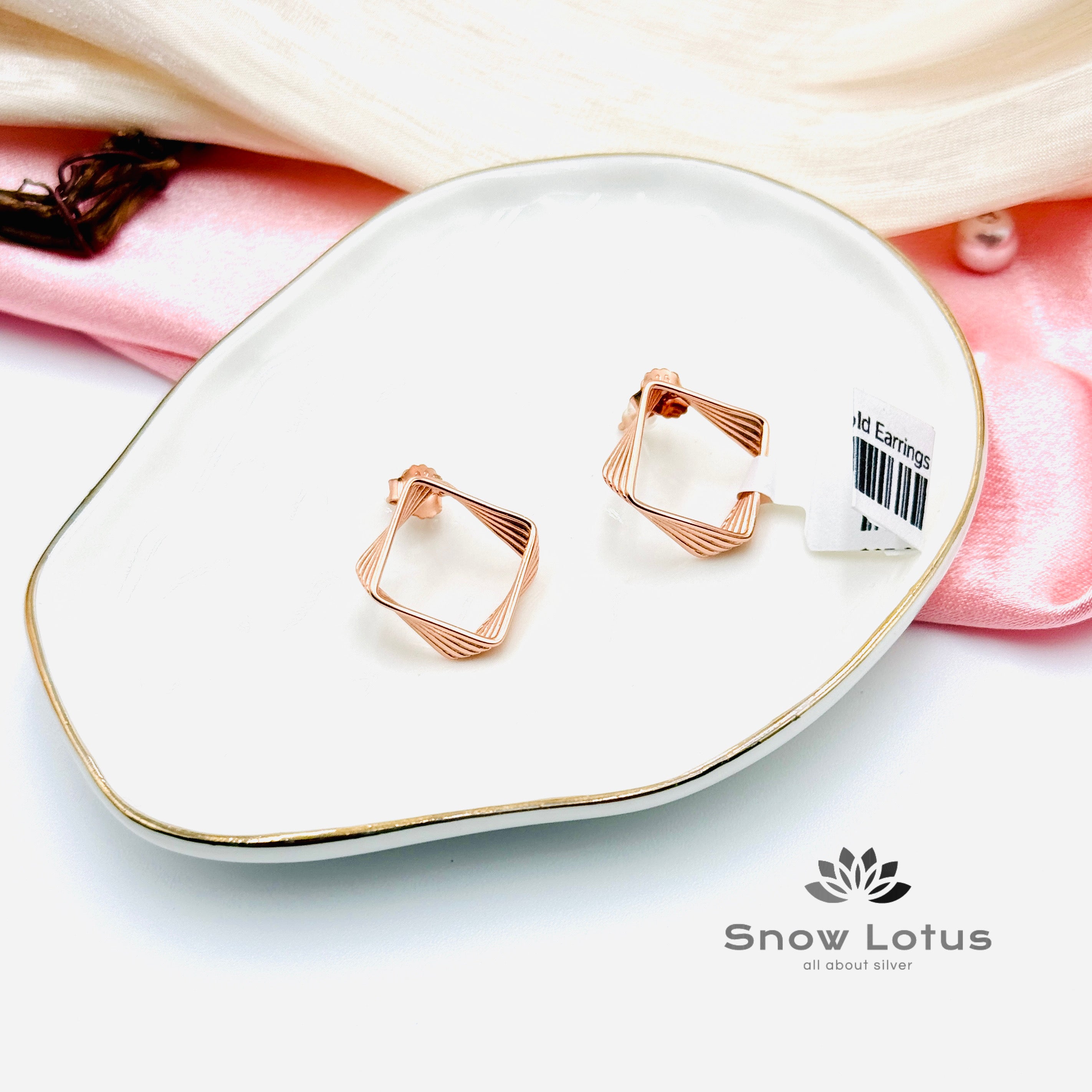 Squarish Rose Gold Earrings