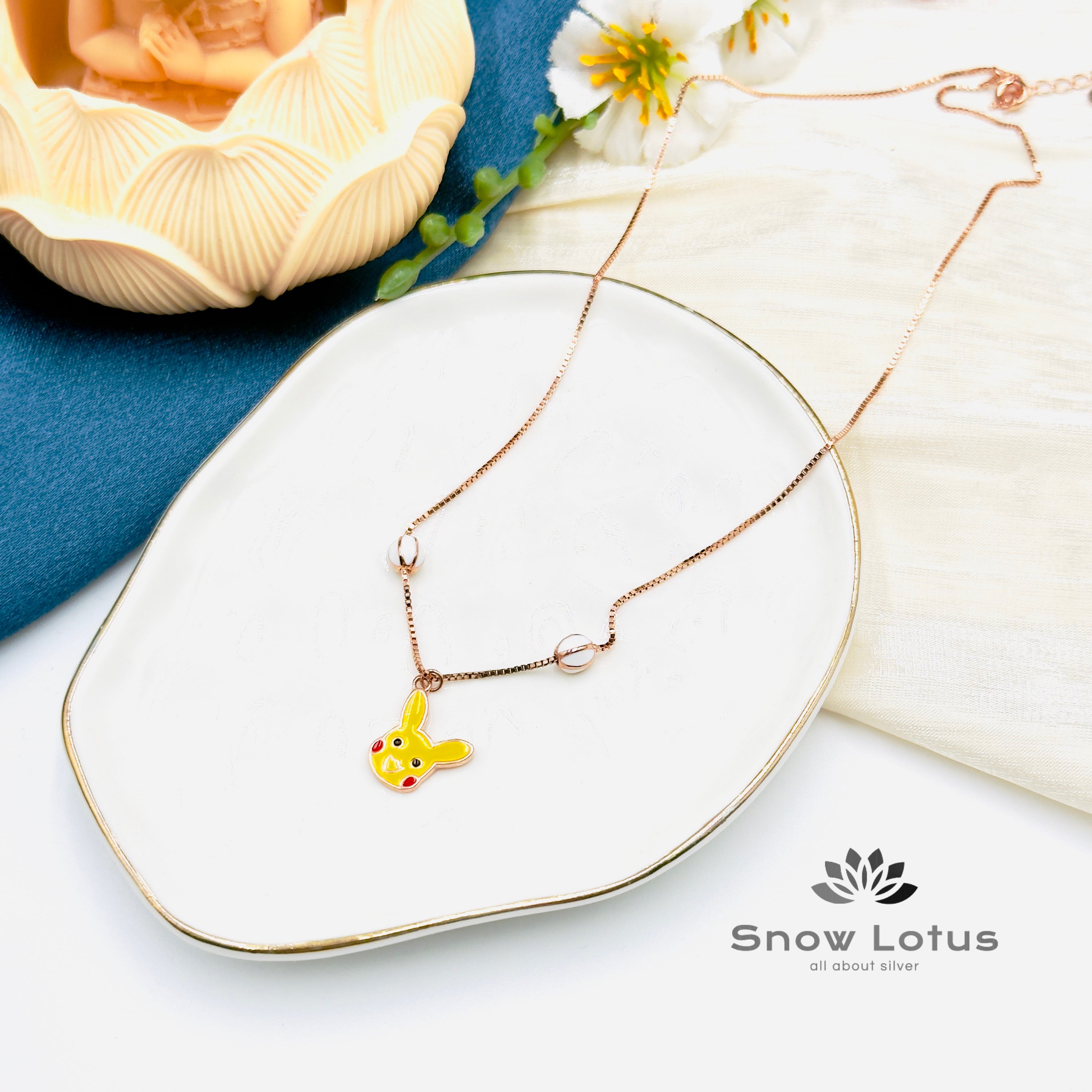 Cute Pikachu Rosegold Neckpiece