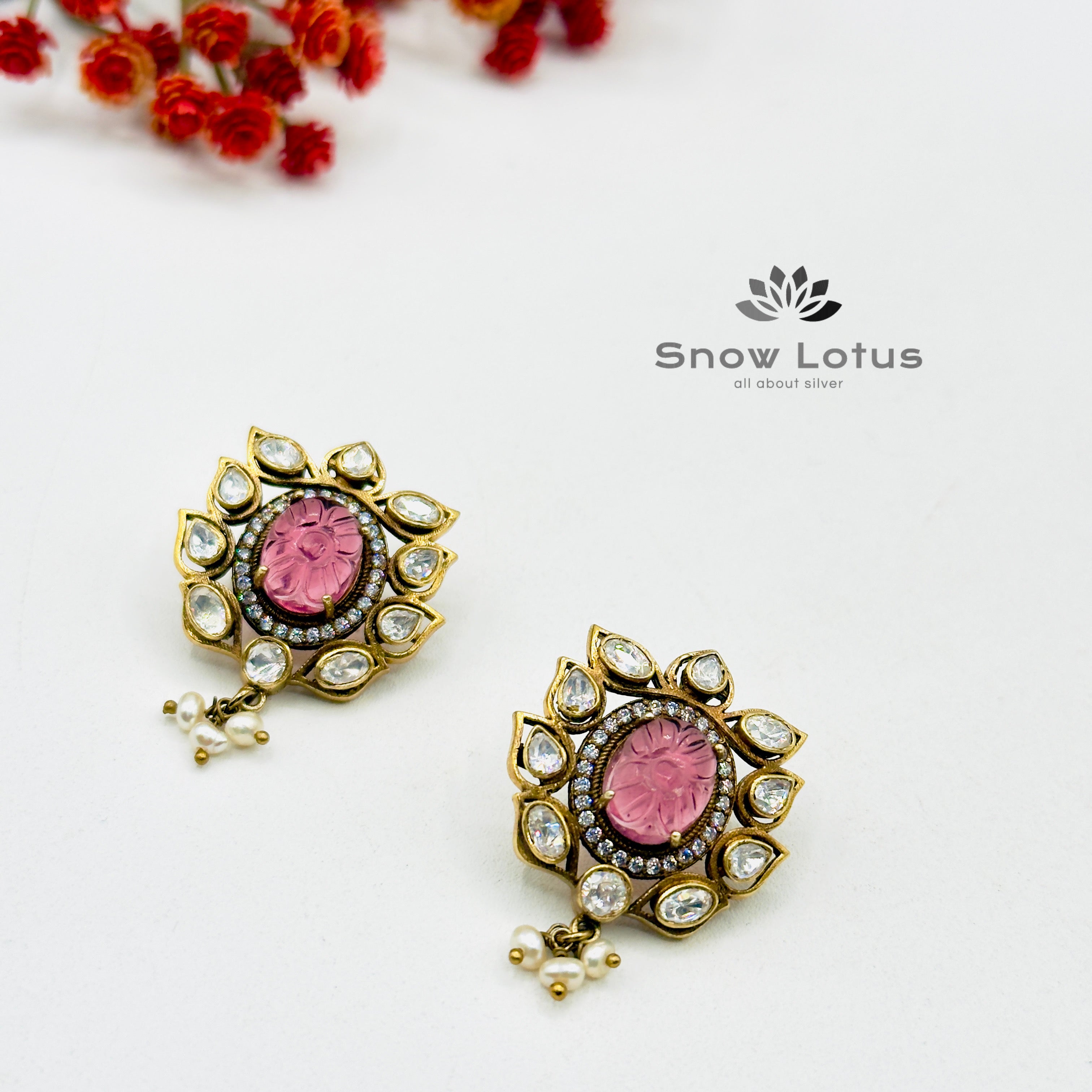 Amethyst Peary Moissanite Studs