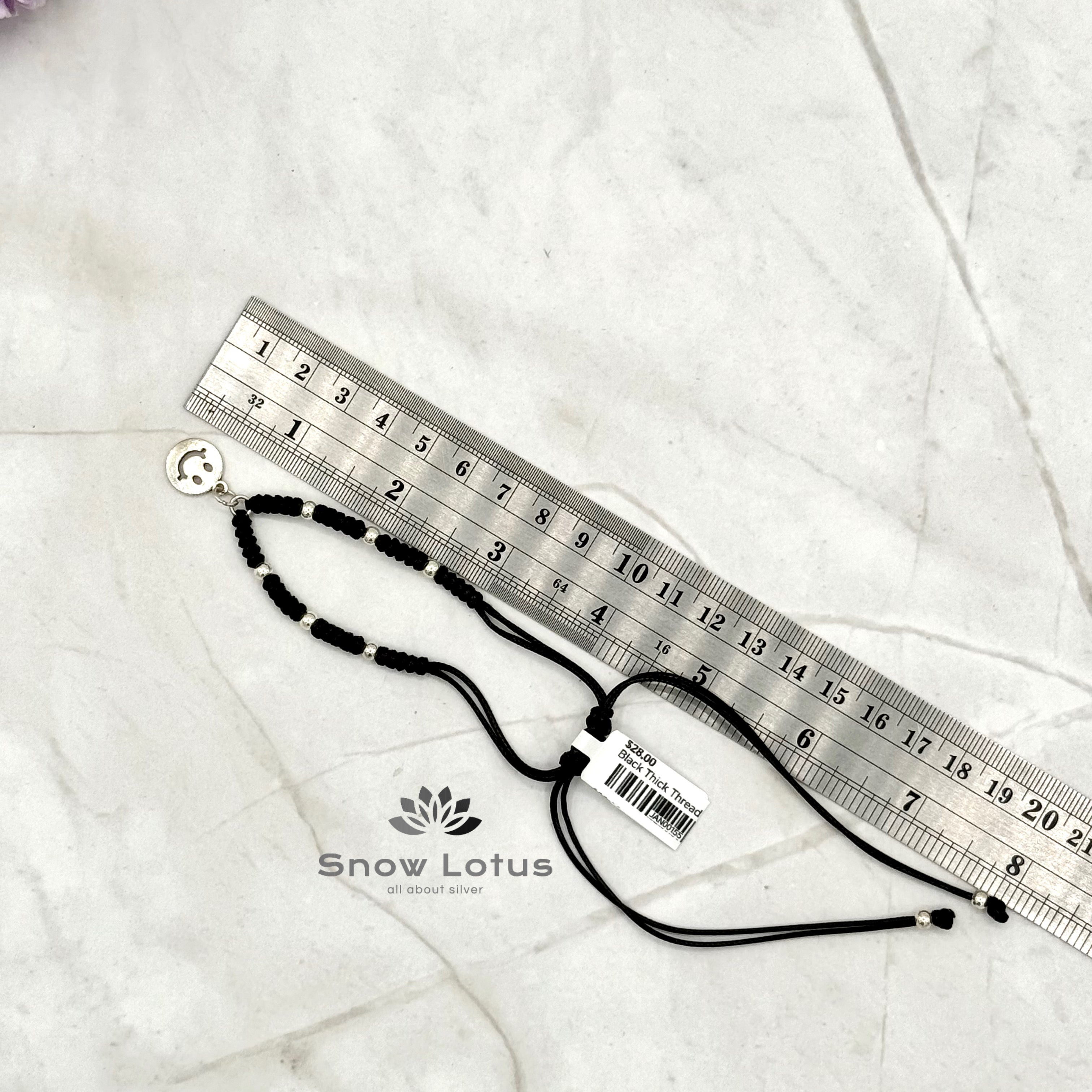 Black Thick Thread Anklets M8