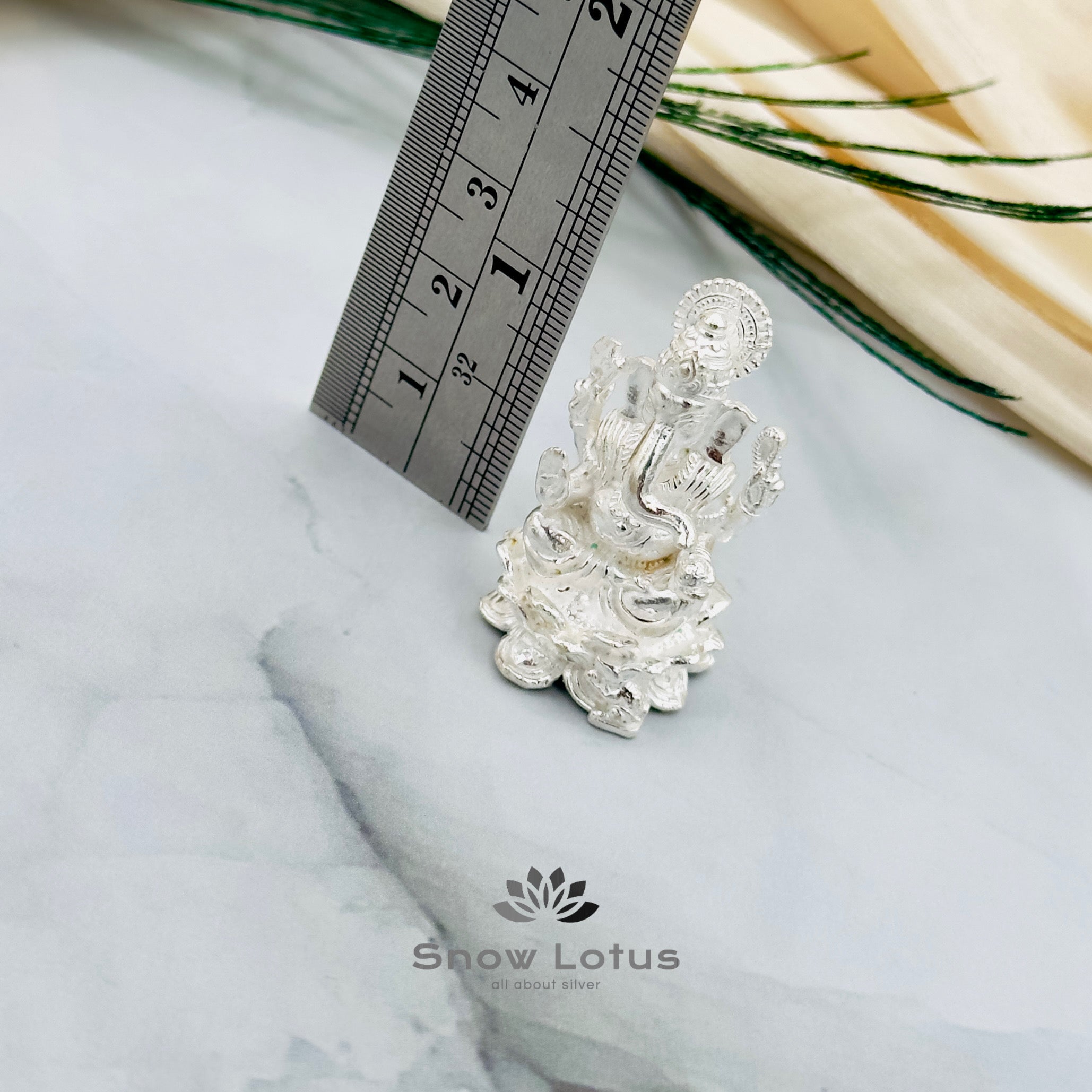 Silver Ganesh on Lotus 3D