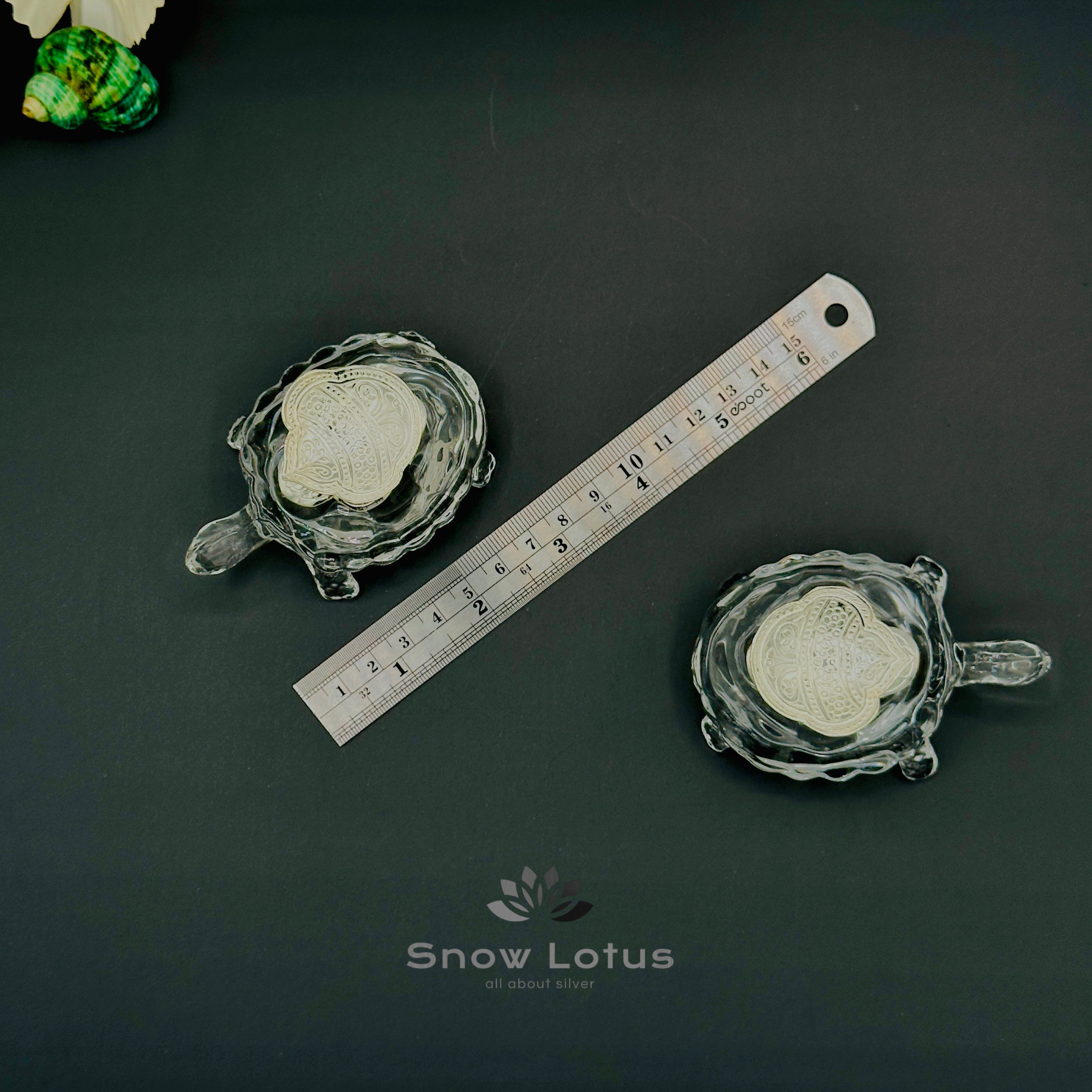 Crystal Turtle Lamps Pair