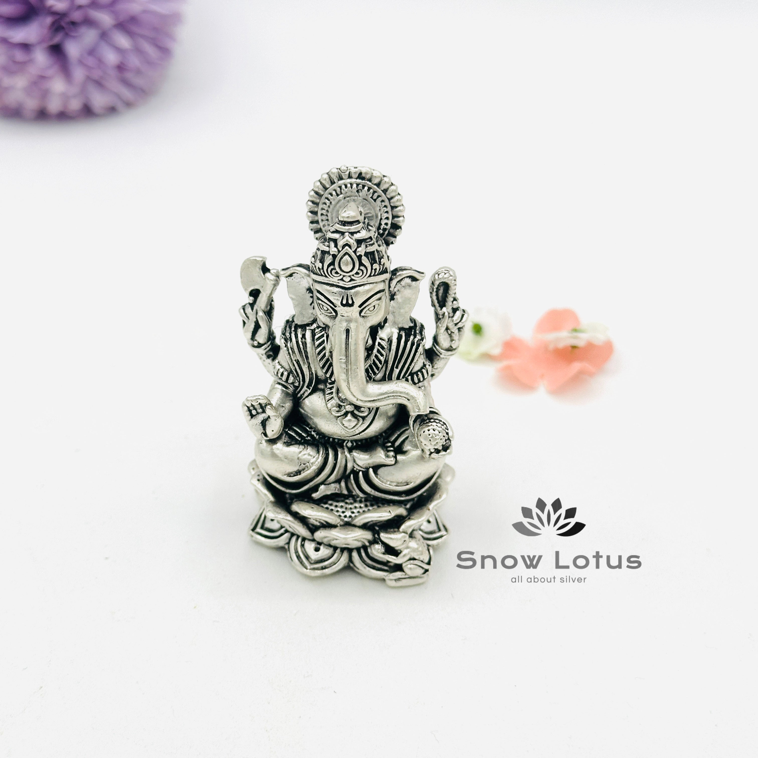 Ganesh Lotus Antique Solid 3D