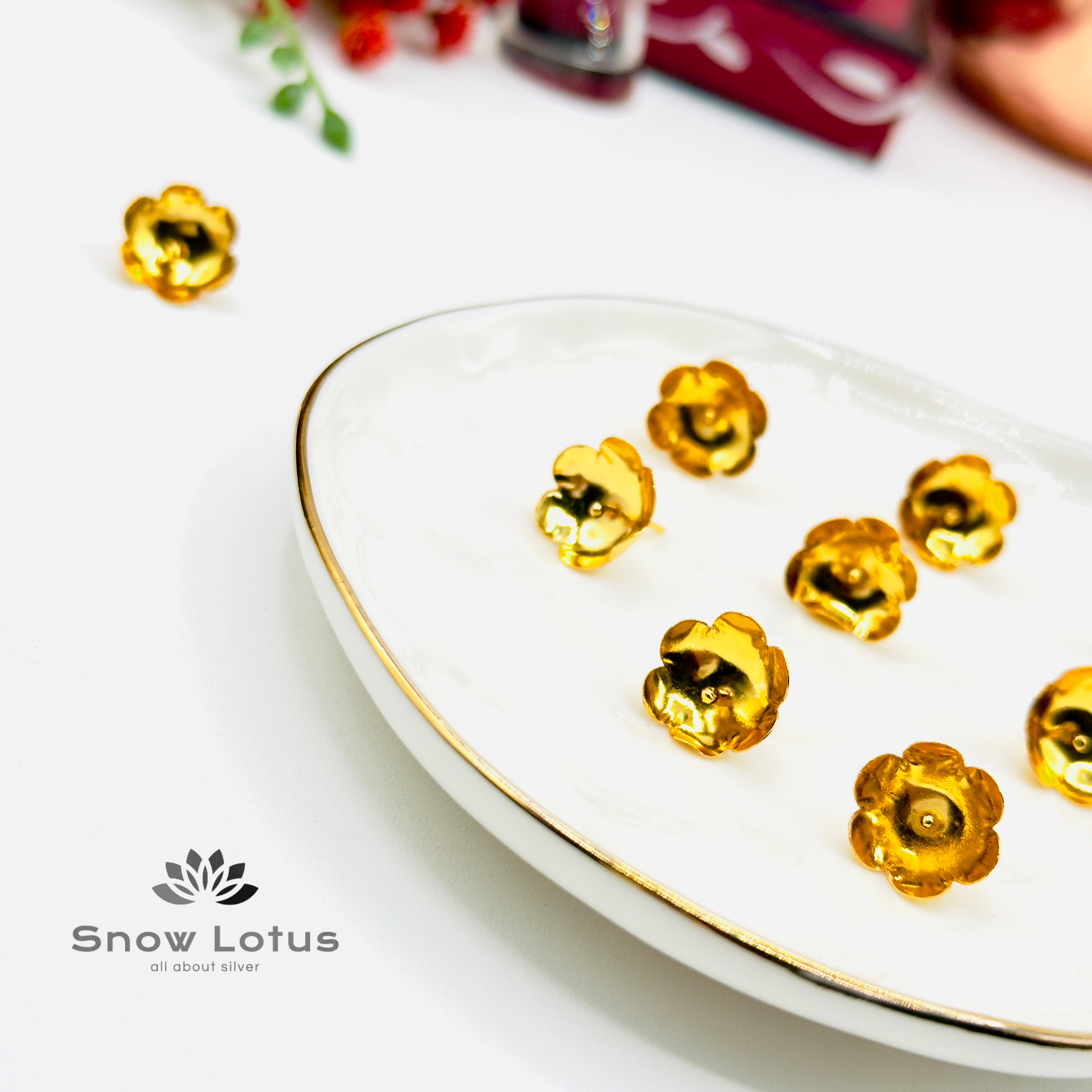 108 Gold Polish Plain Flowers with Bud
