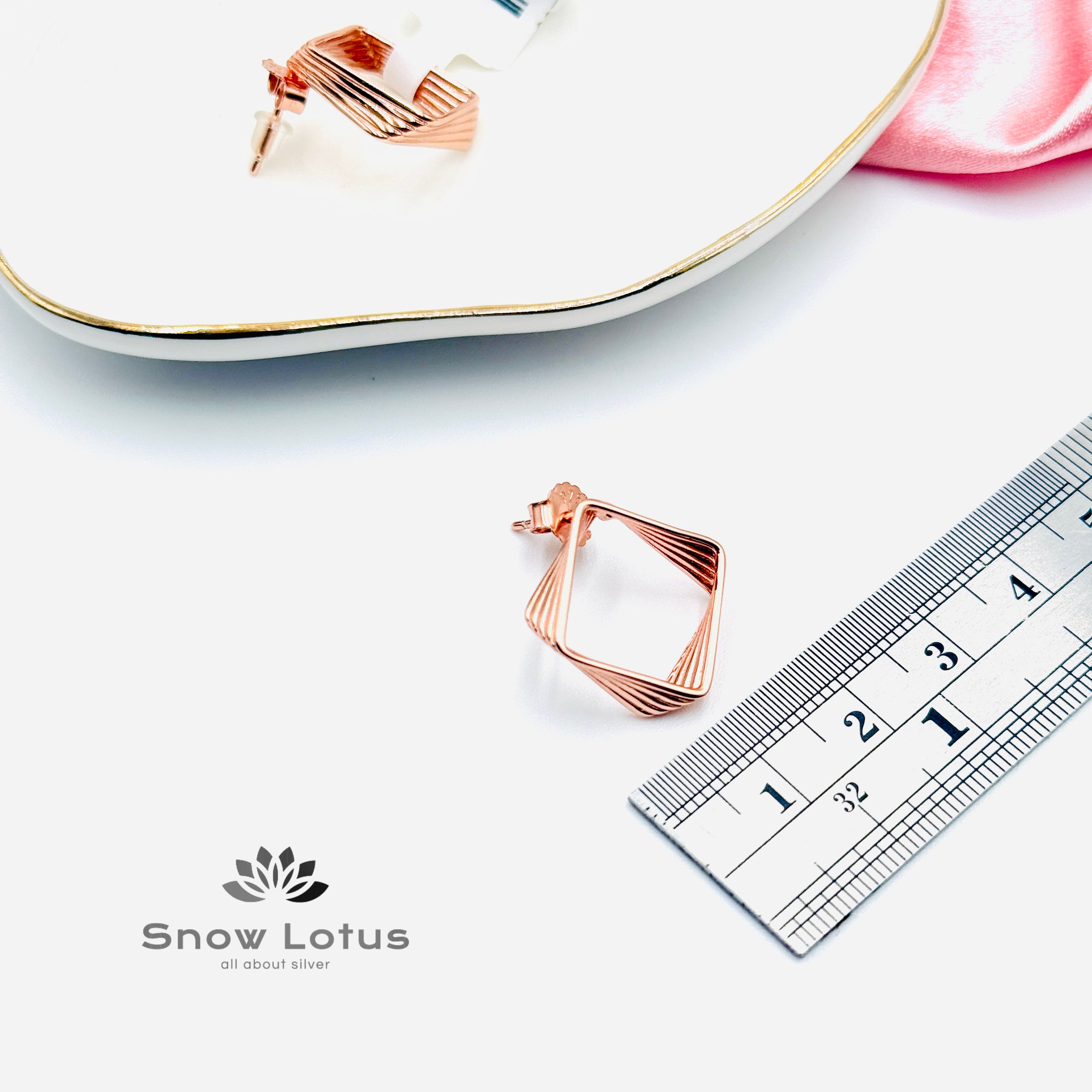 Squarish Rose Gold Earrings
