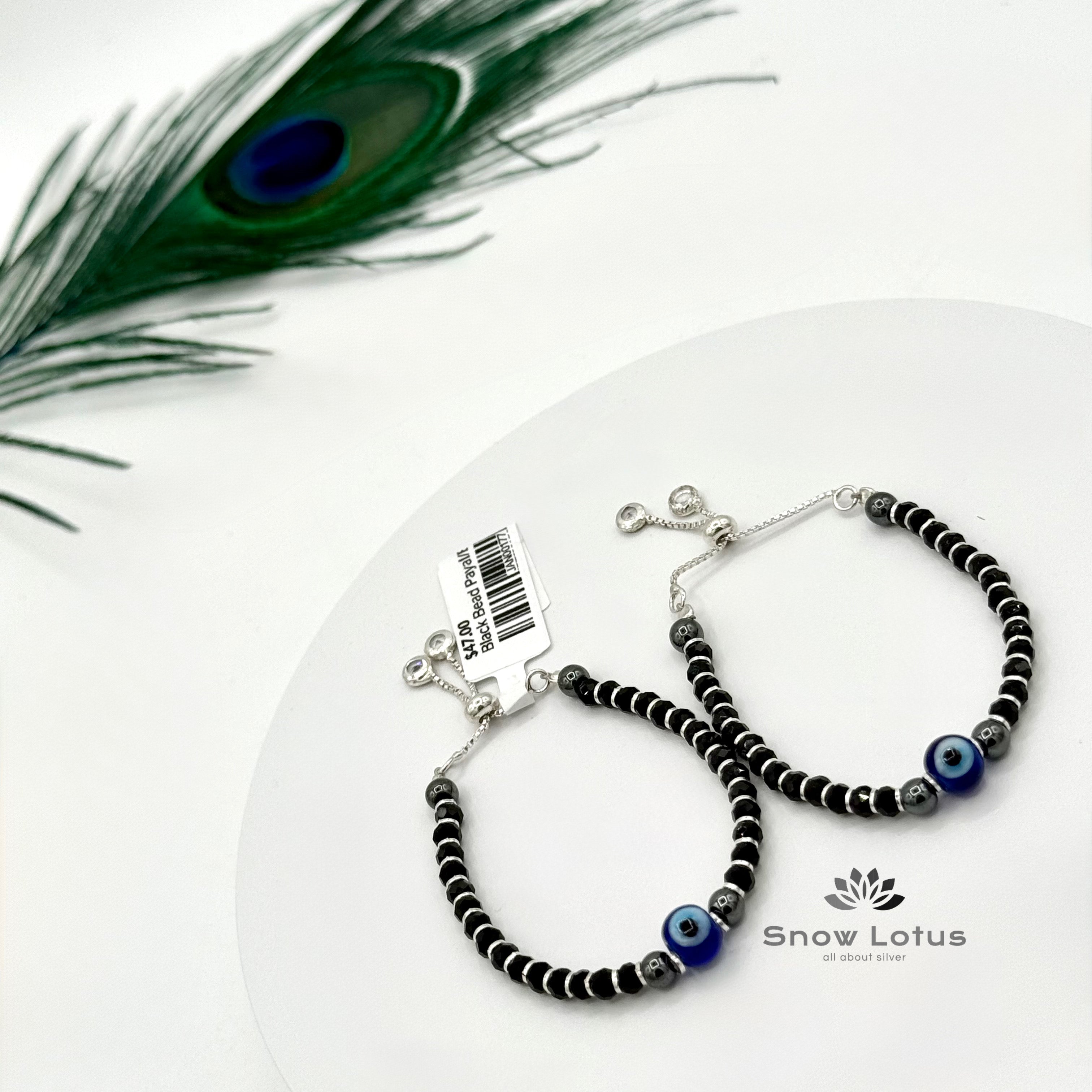 Black Bead Payal/Bracelet M4