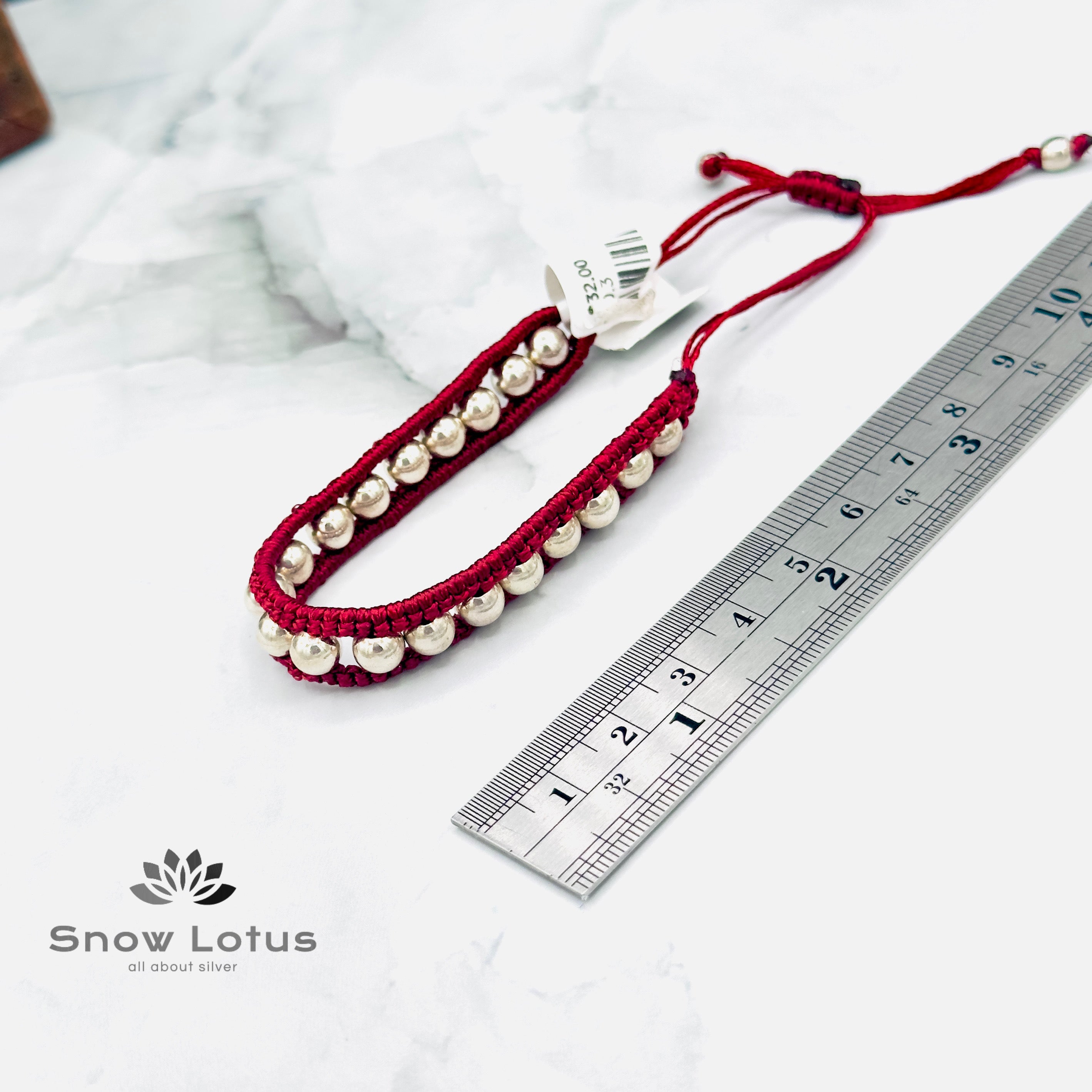 10.3 Wide Bracelet with Threads adjustable 925