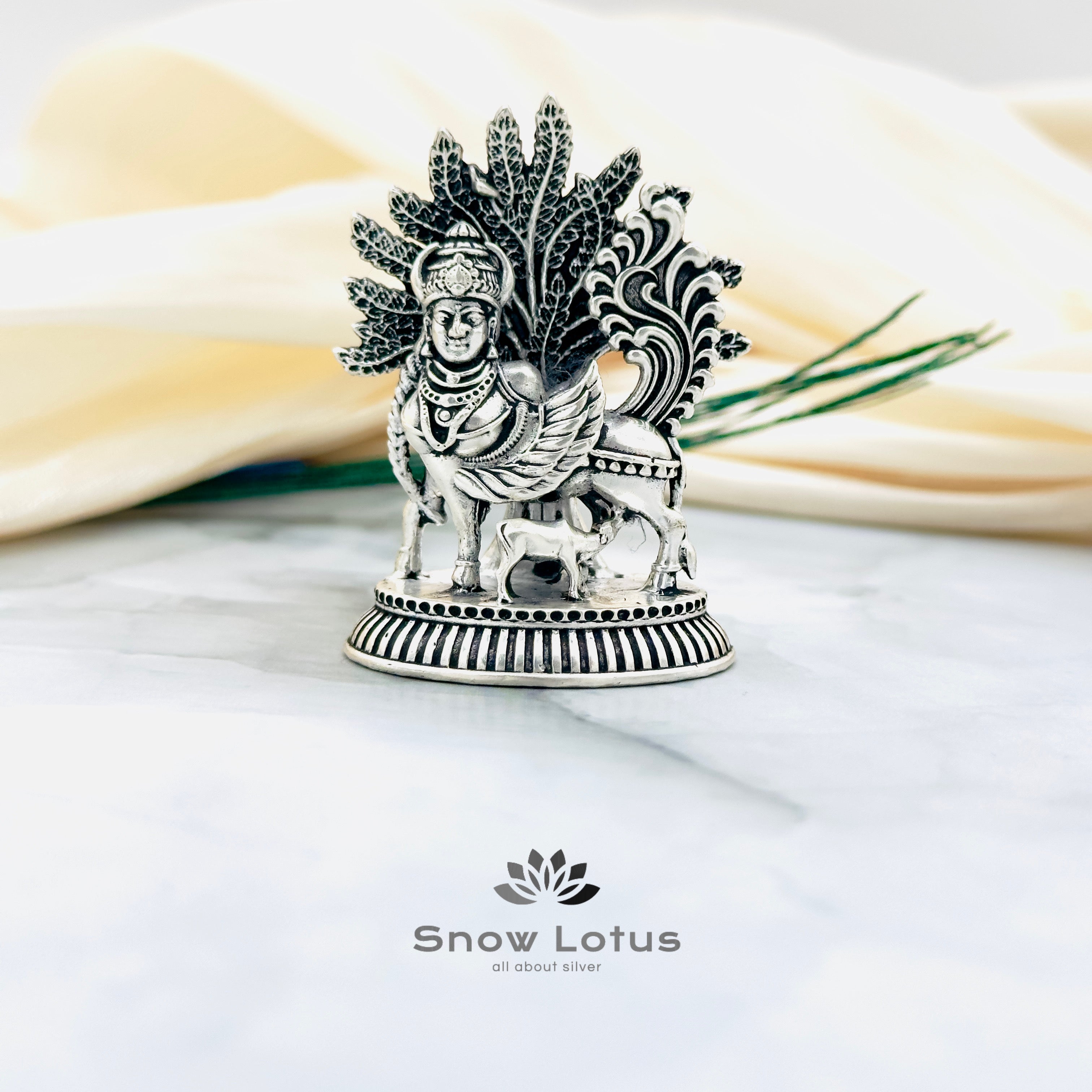 Antique Kamadhenu with tree(Cow and Calf)