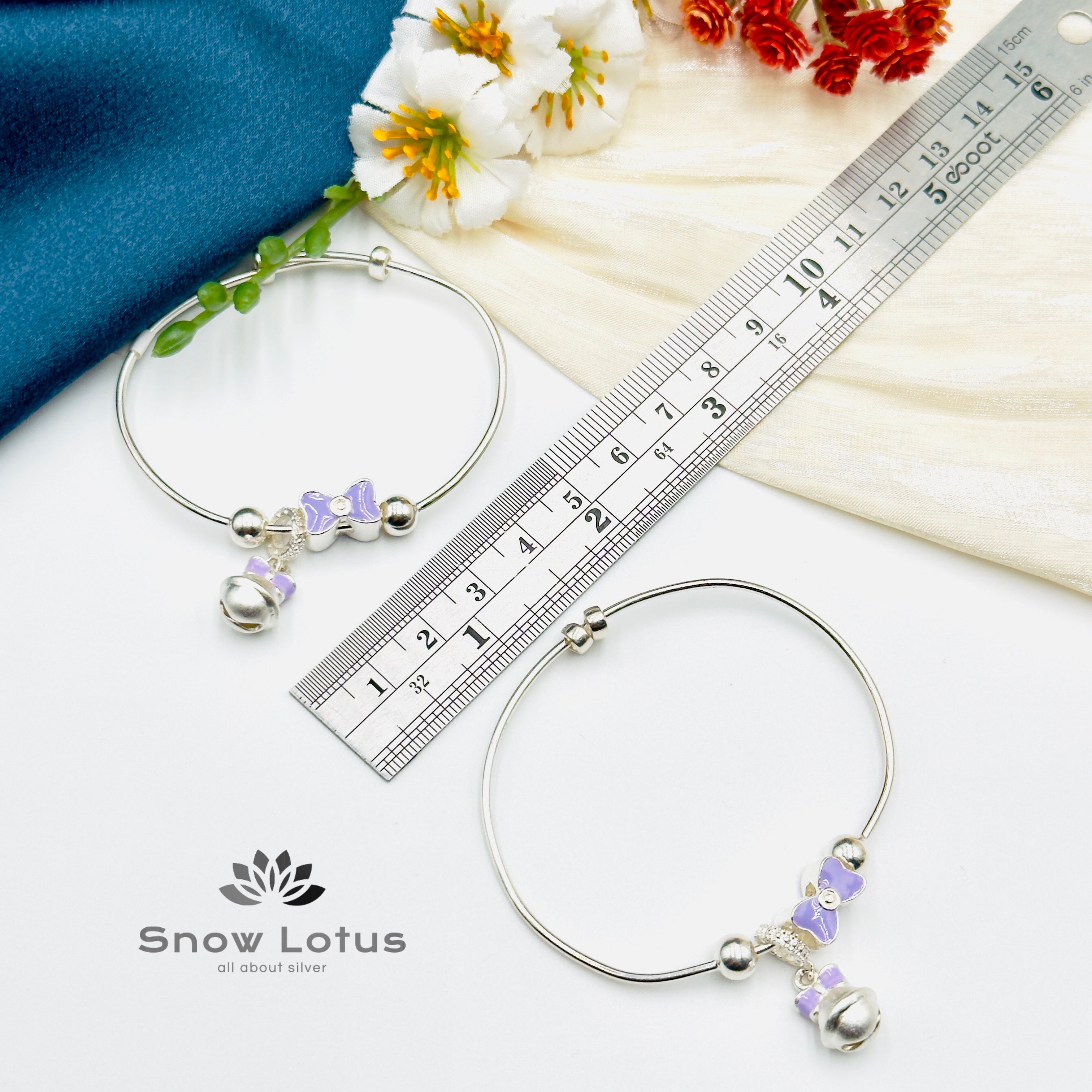 Purple Bow Baby Kada Pair