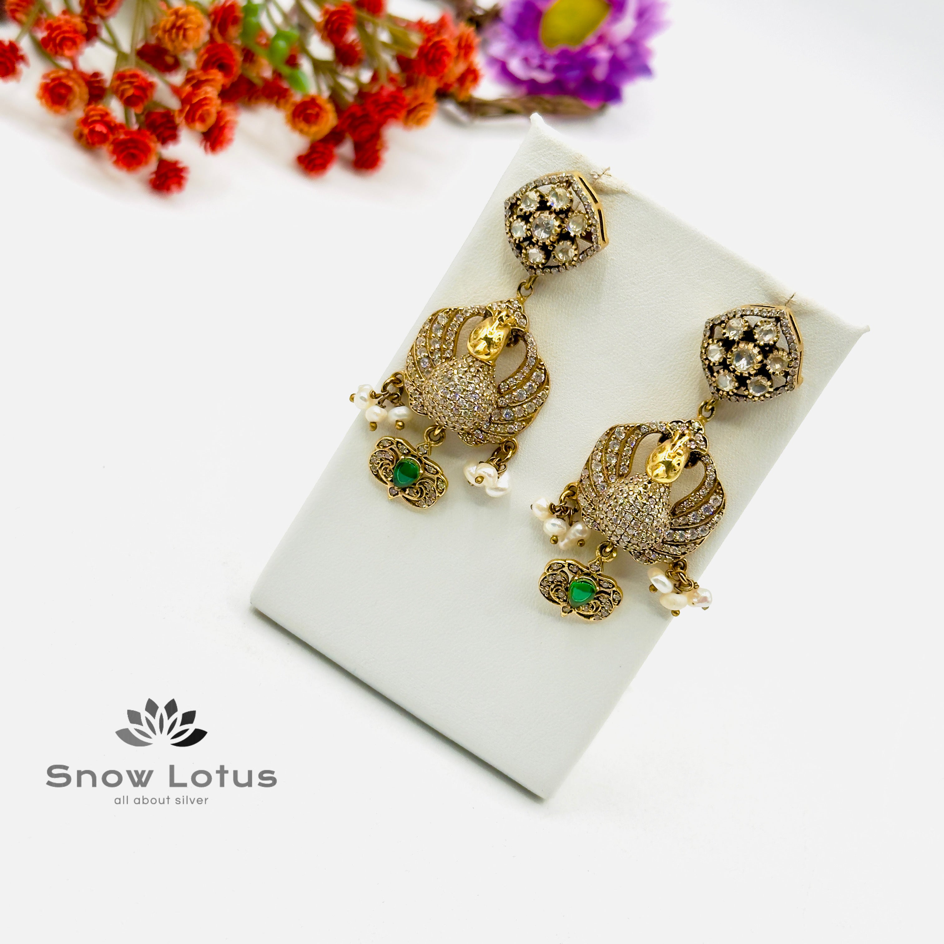 Peacock Moissanite Chandbali