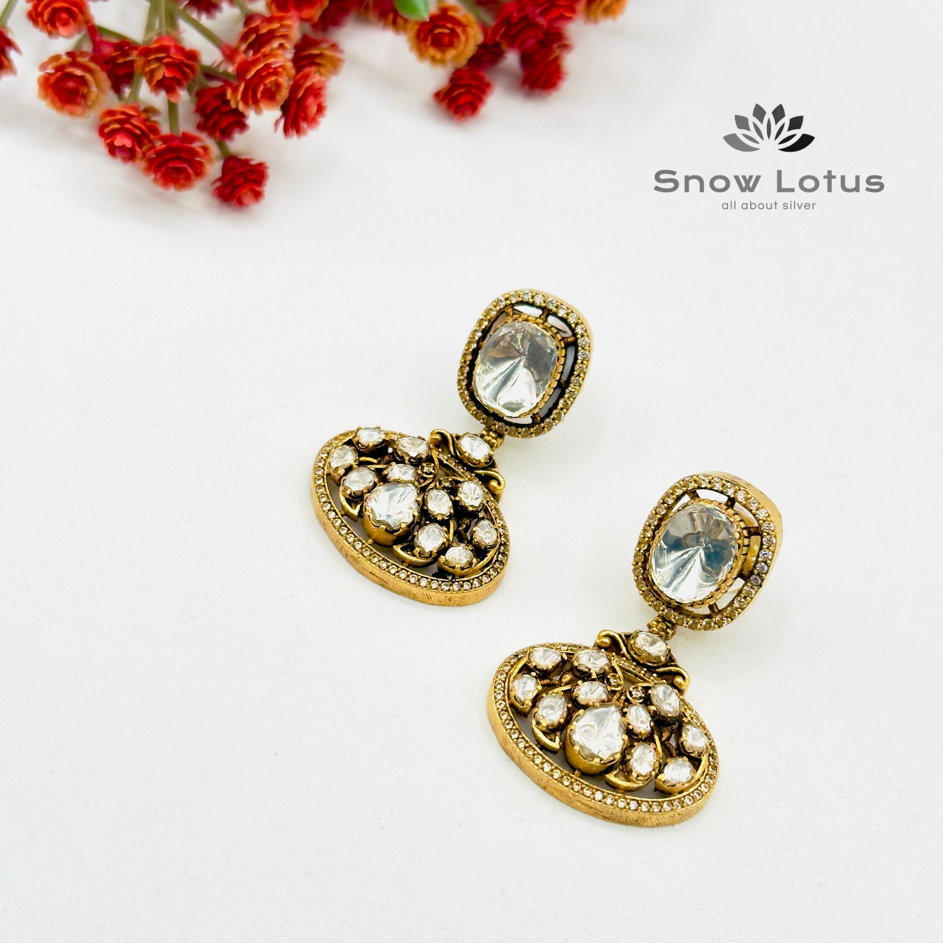 Floral Moissanite Chandbali