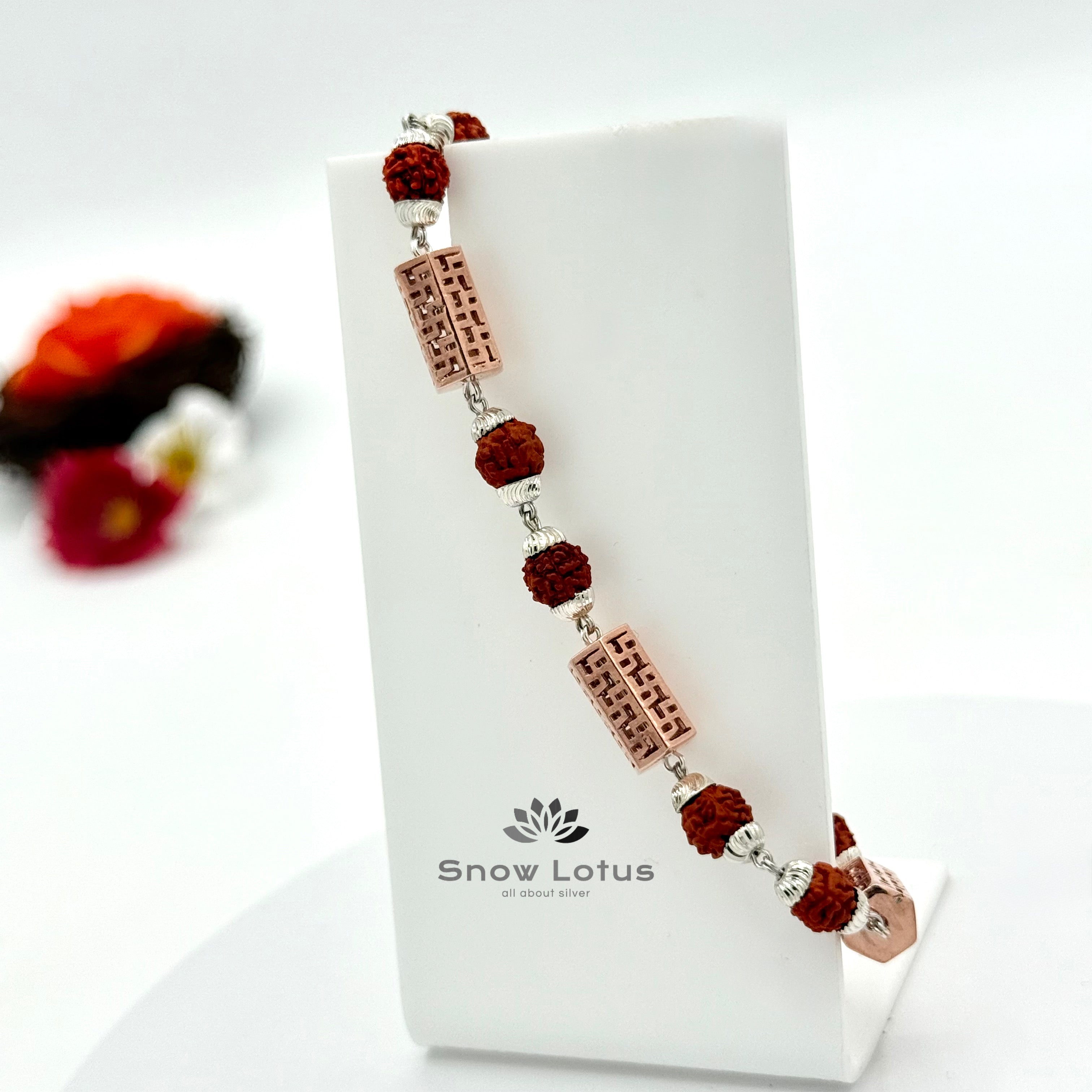 Rudraksha Bracelet Rose gold Pipes