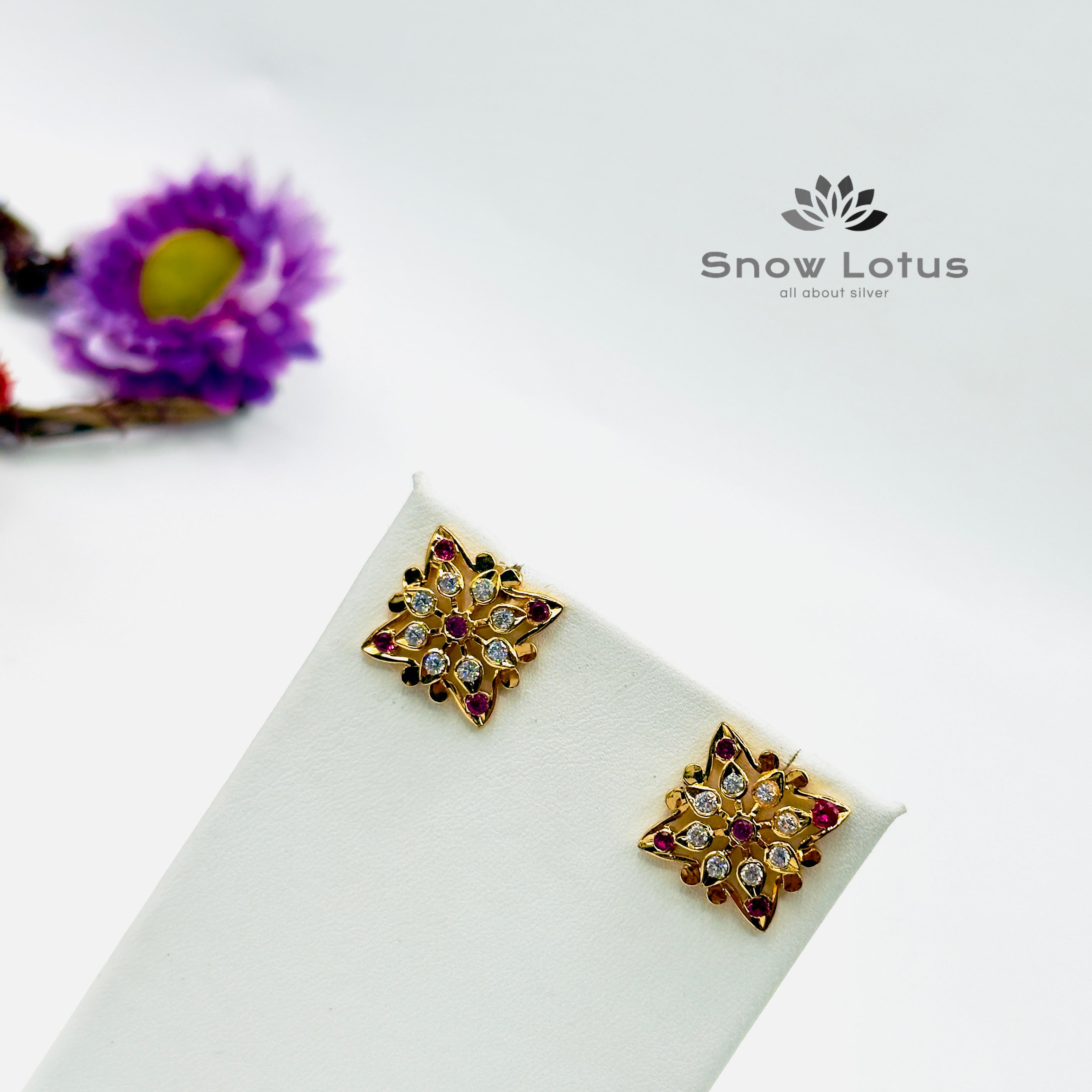Star White & Pink Studs