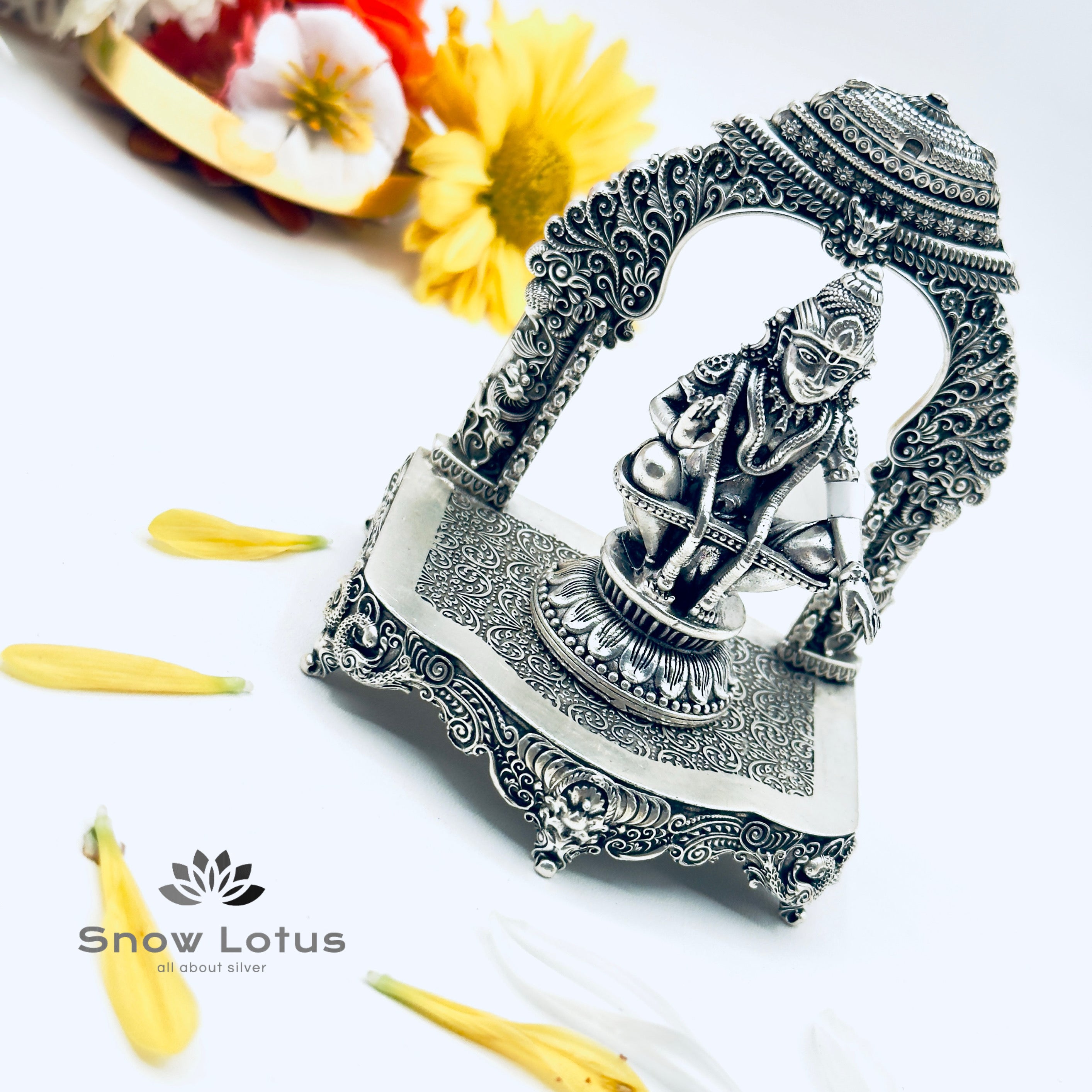 Antique Small Simhasanam with Makar Thoranam 3D M2