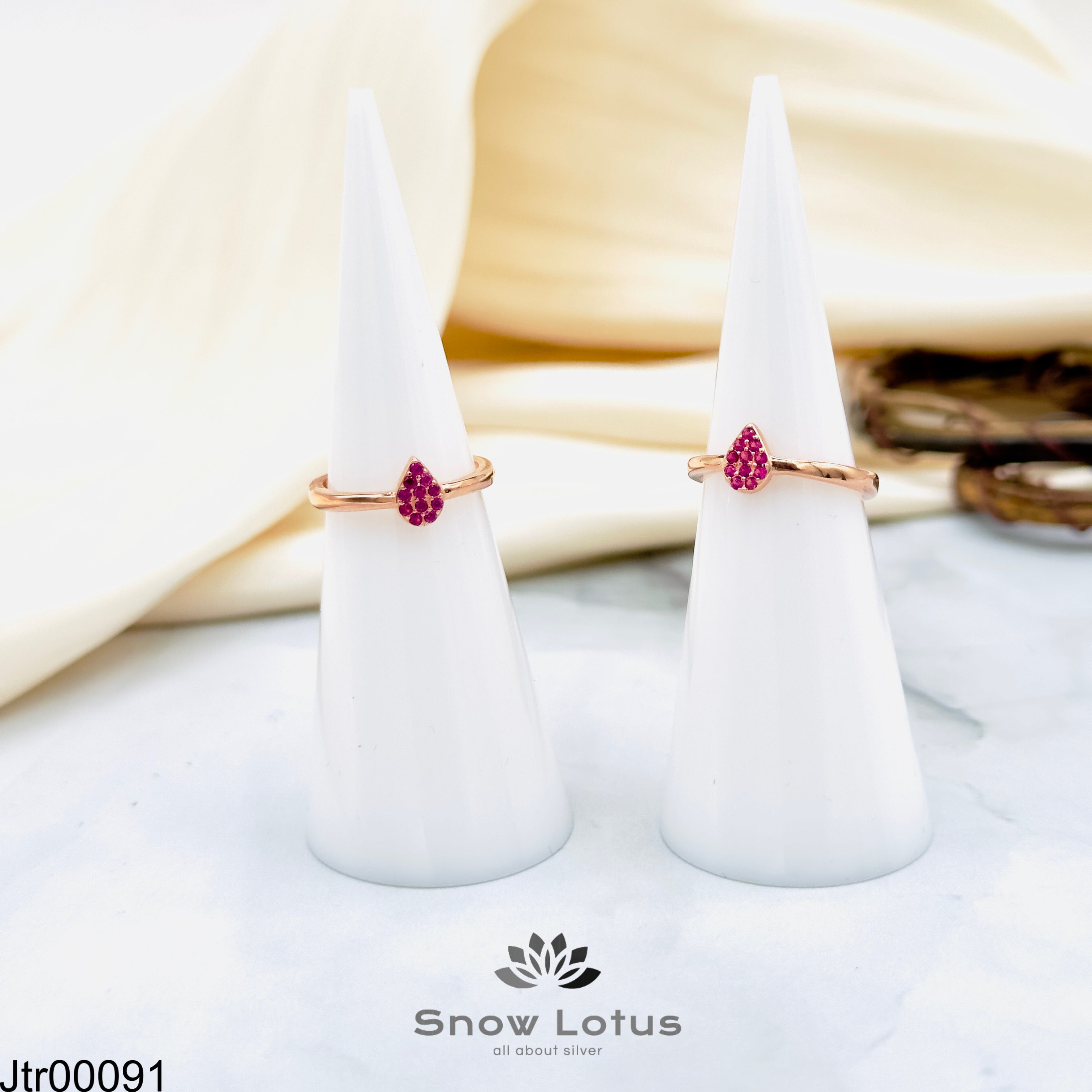 Pink CZ Toerings Pair