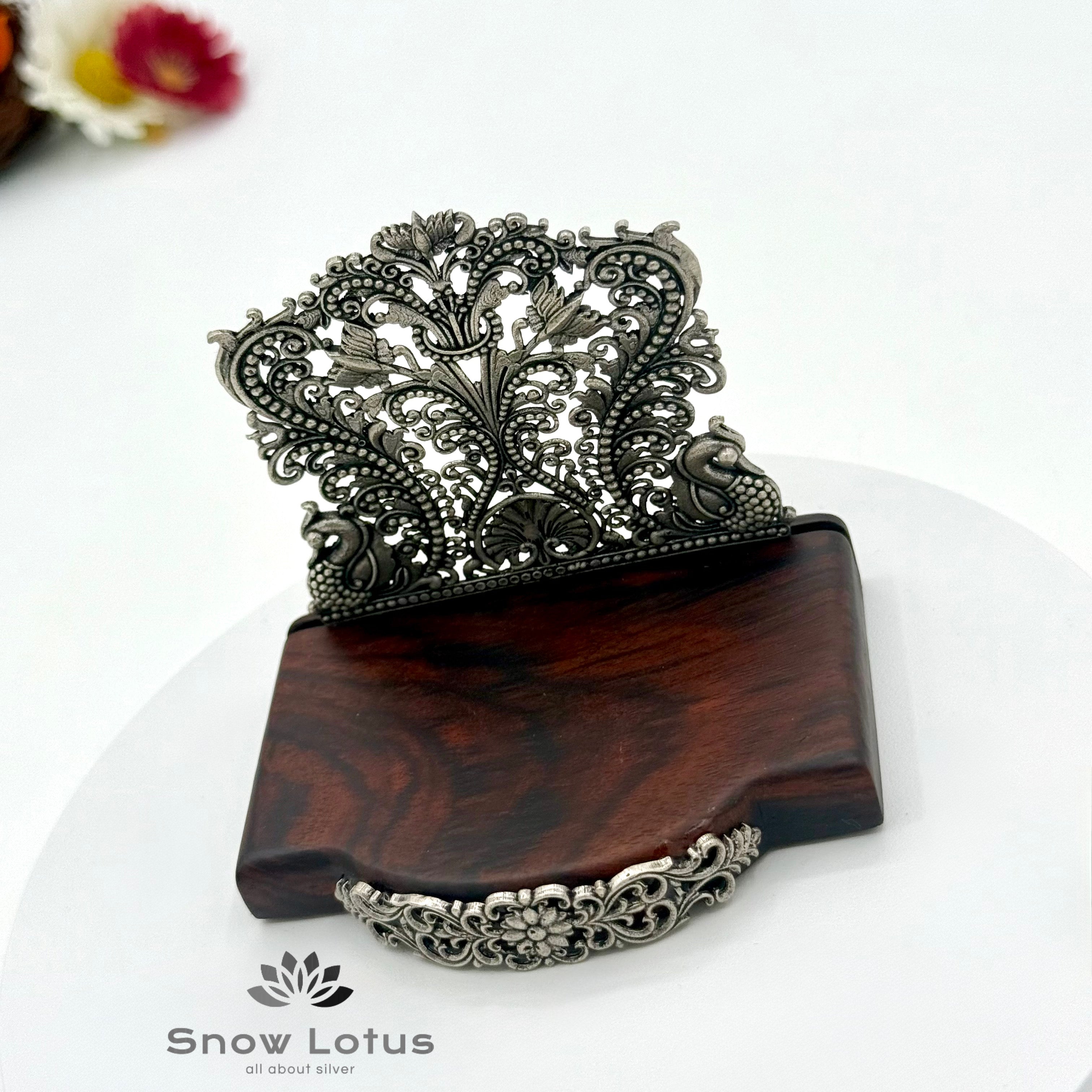 Antique Wood Peetam with Peacocks