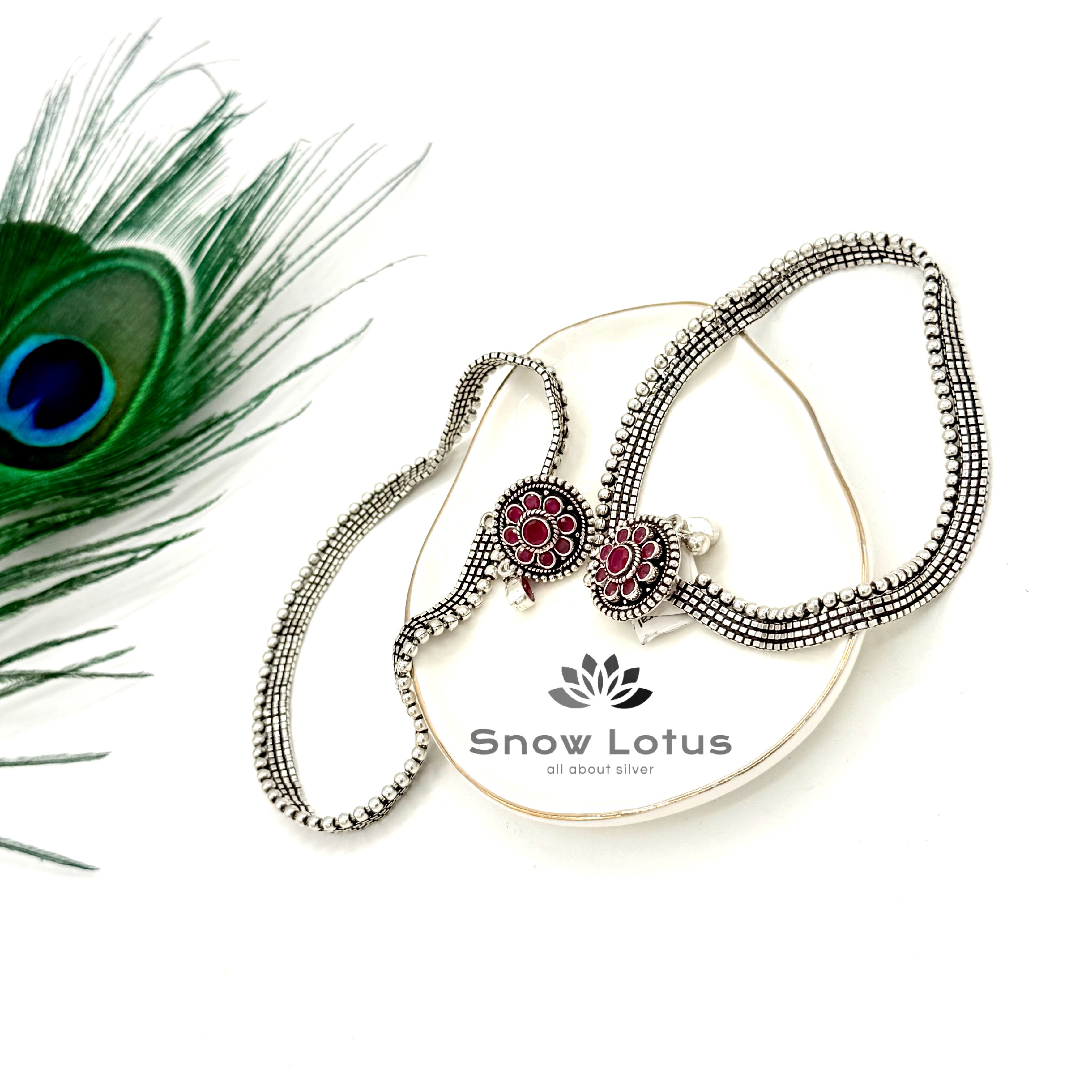 Ruby Single Floral Anklet