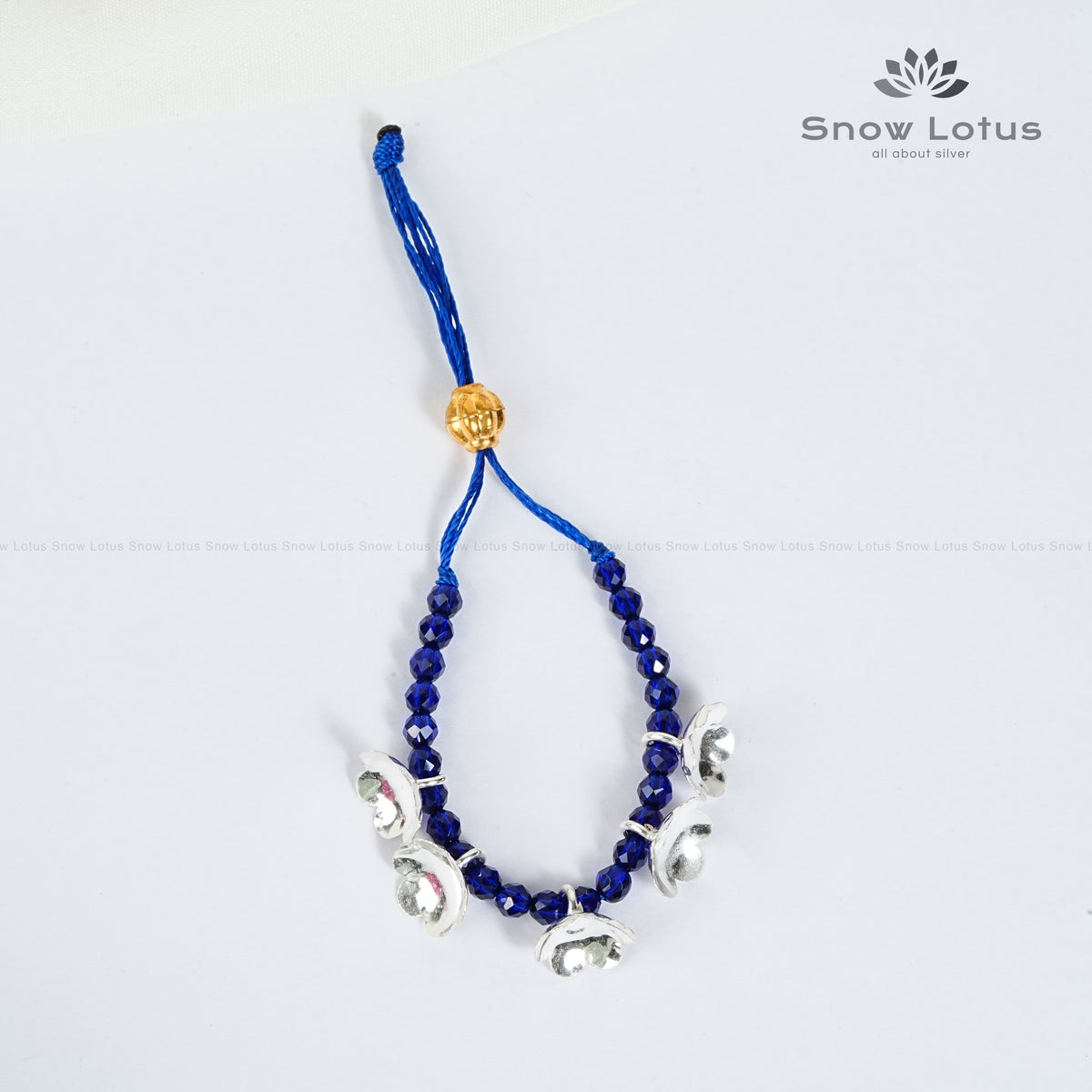 Silver Flowers Mini Haarams Blue