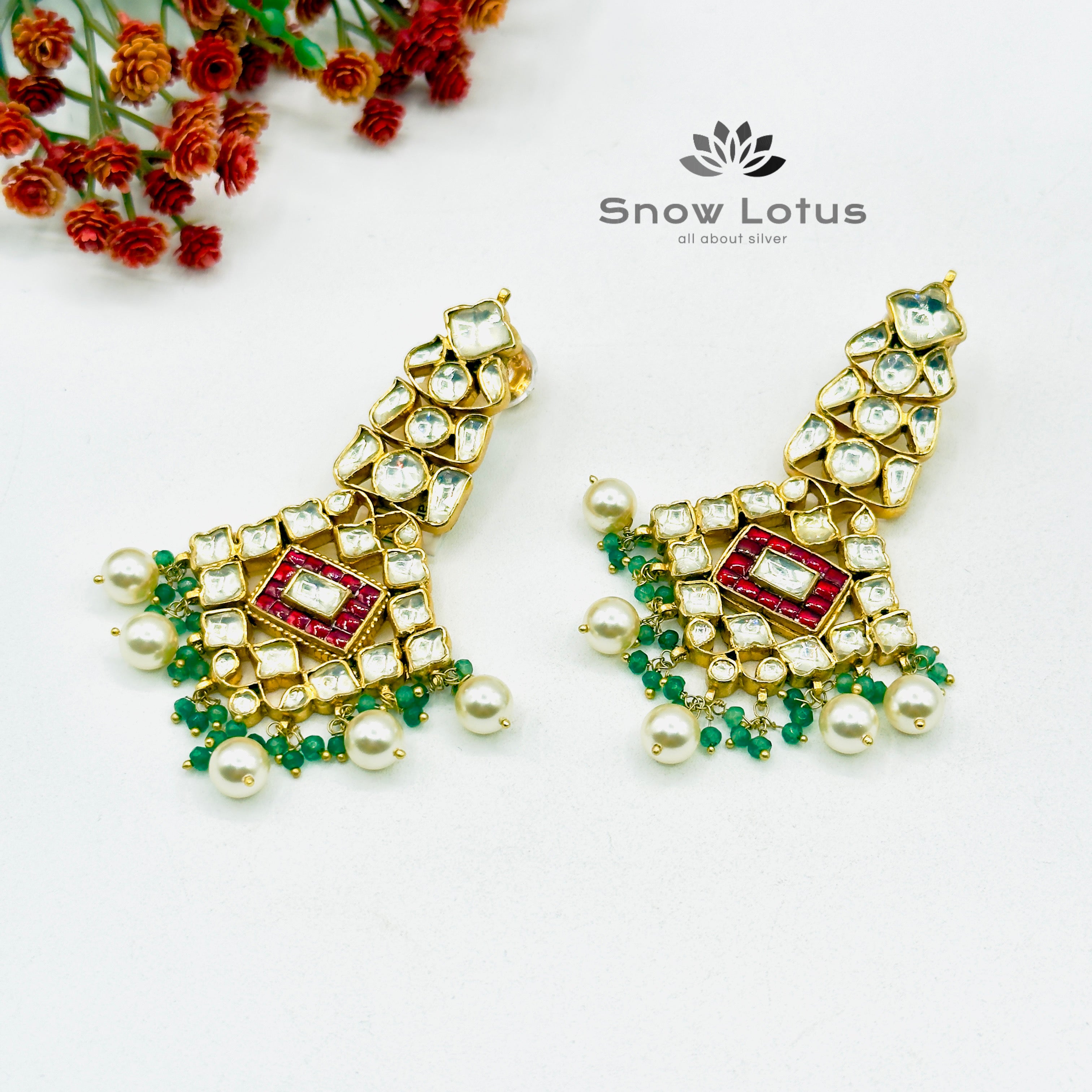 Rectangular Kundan Chandbali