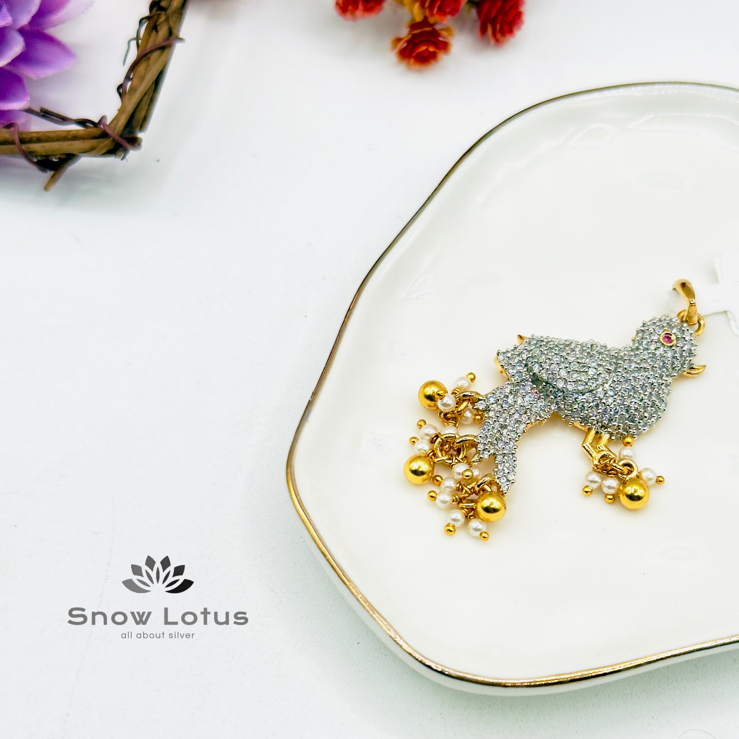 Shimmering Parrot Pendant