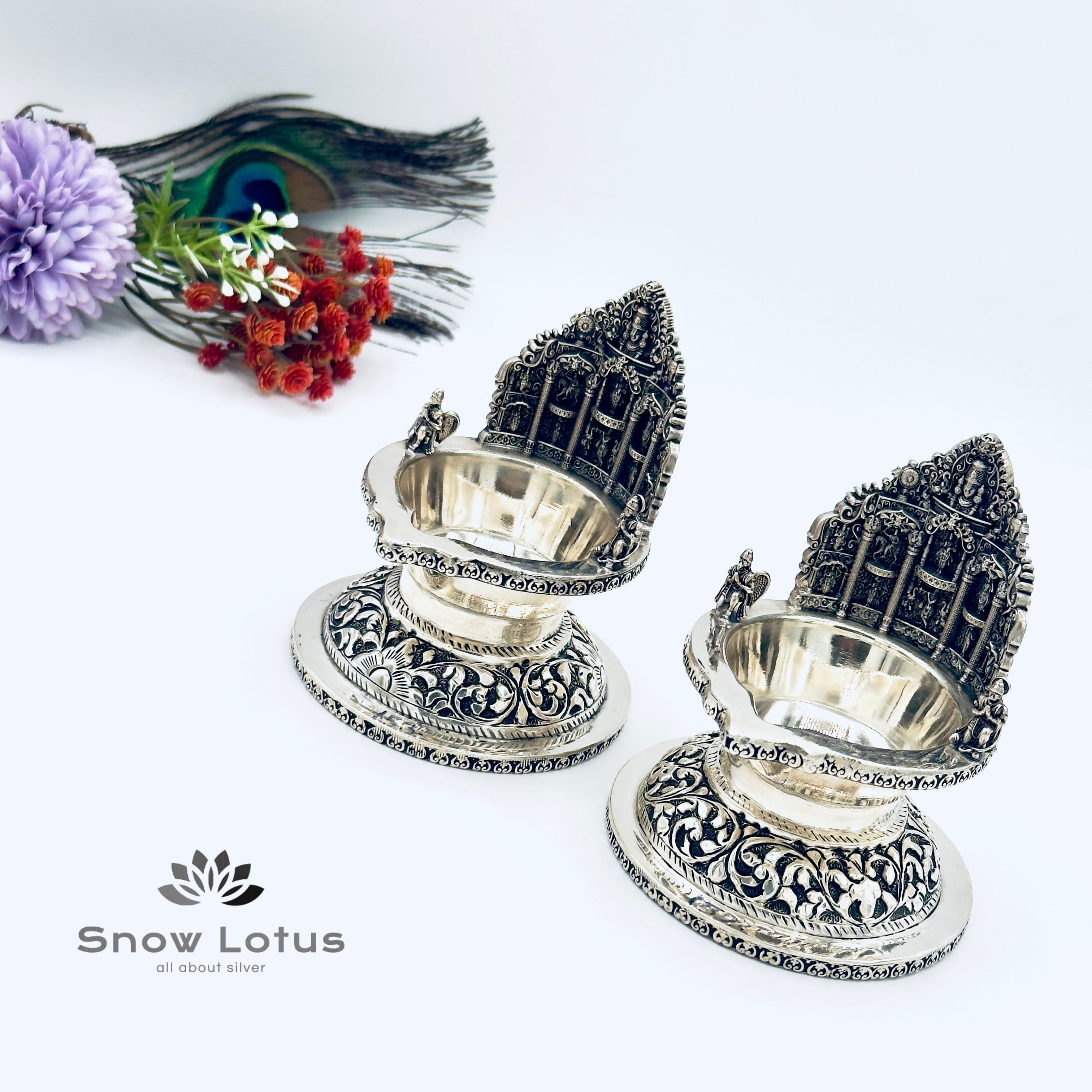 Antique Kamakshi Dasavatharam Diya Pair