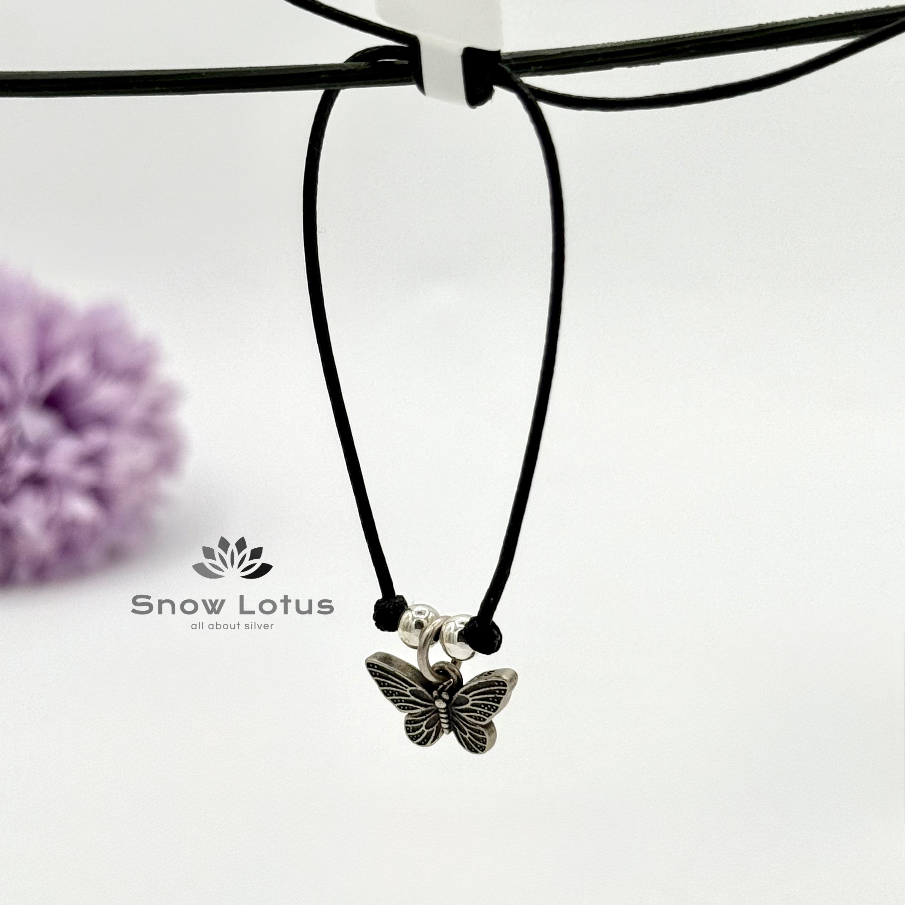 Black Thin Thread Anklet M4