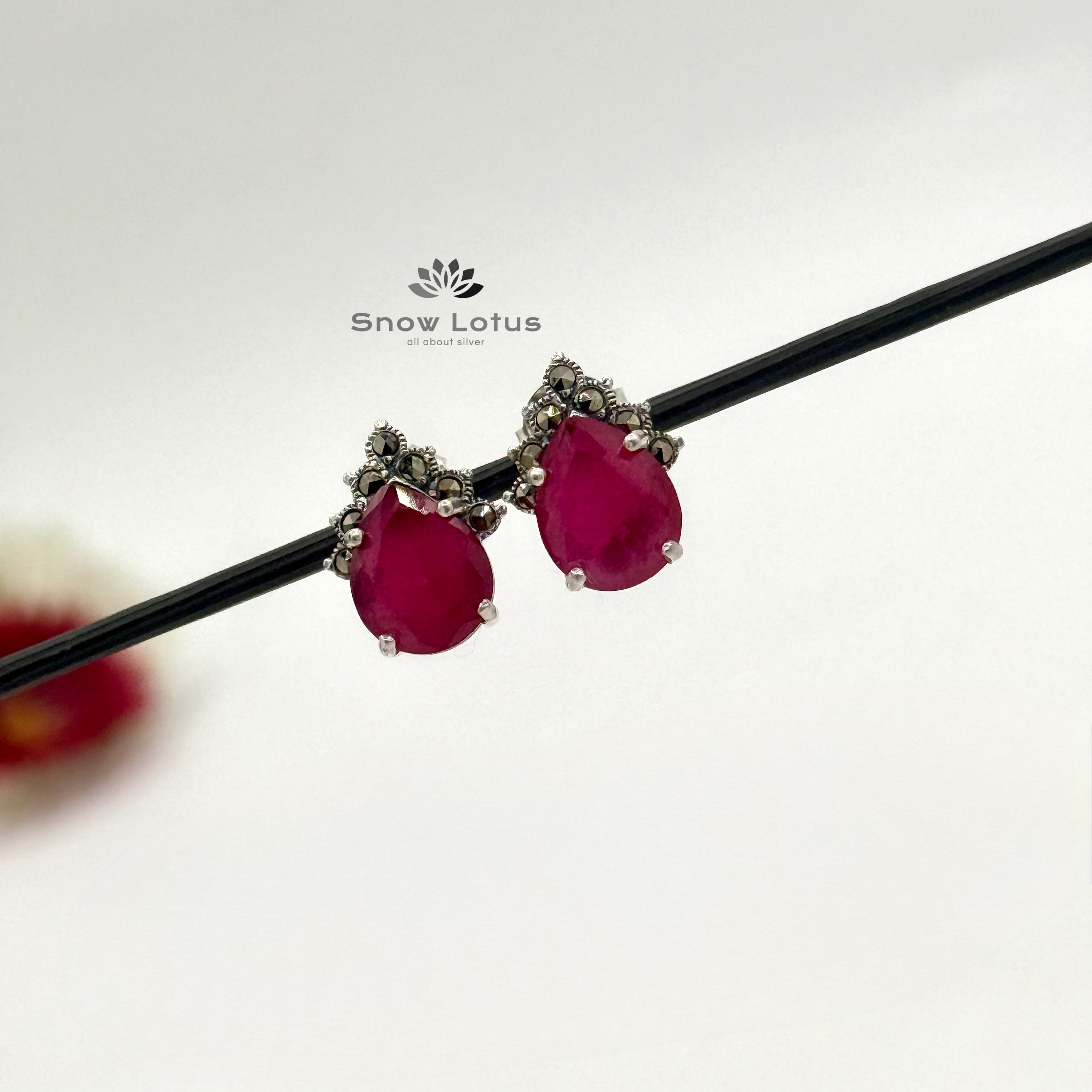 Red Drop Studs