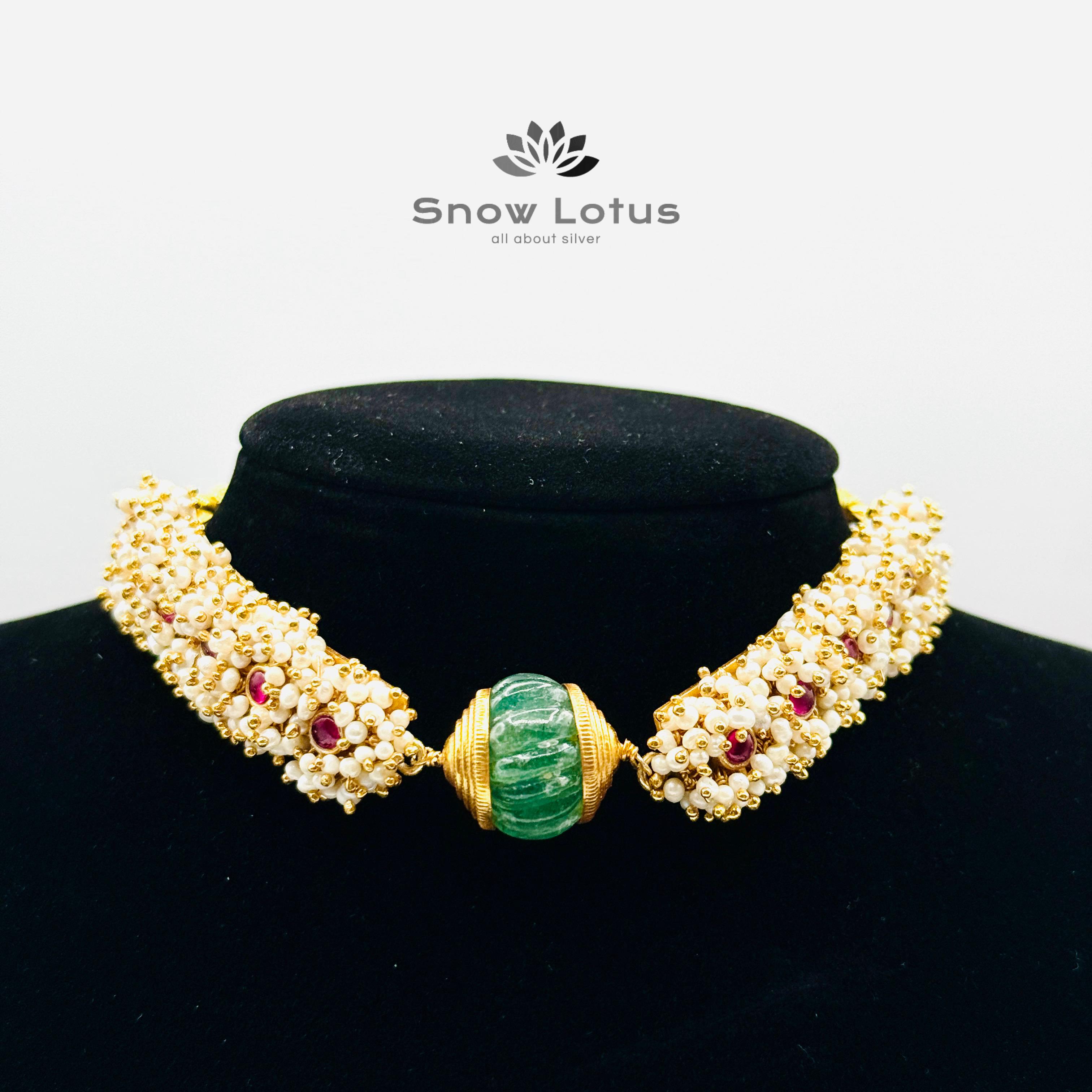 Green Ball Pearled Choker