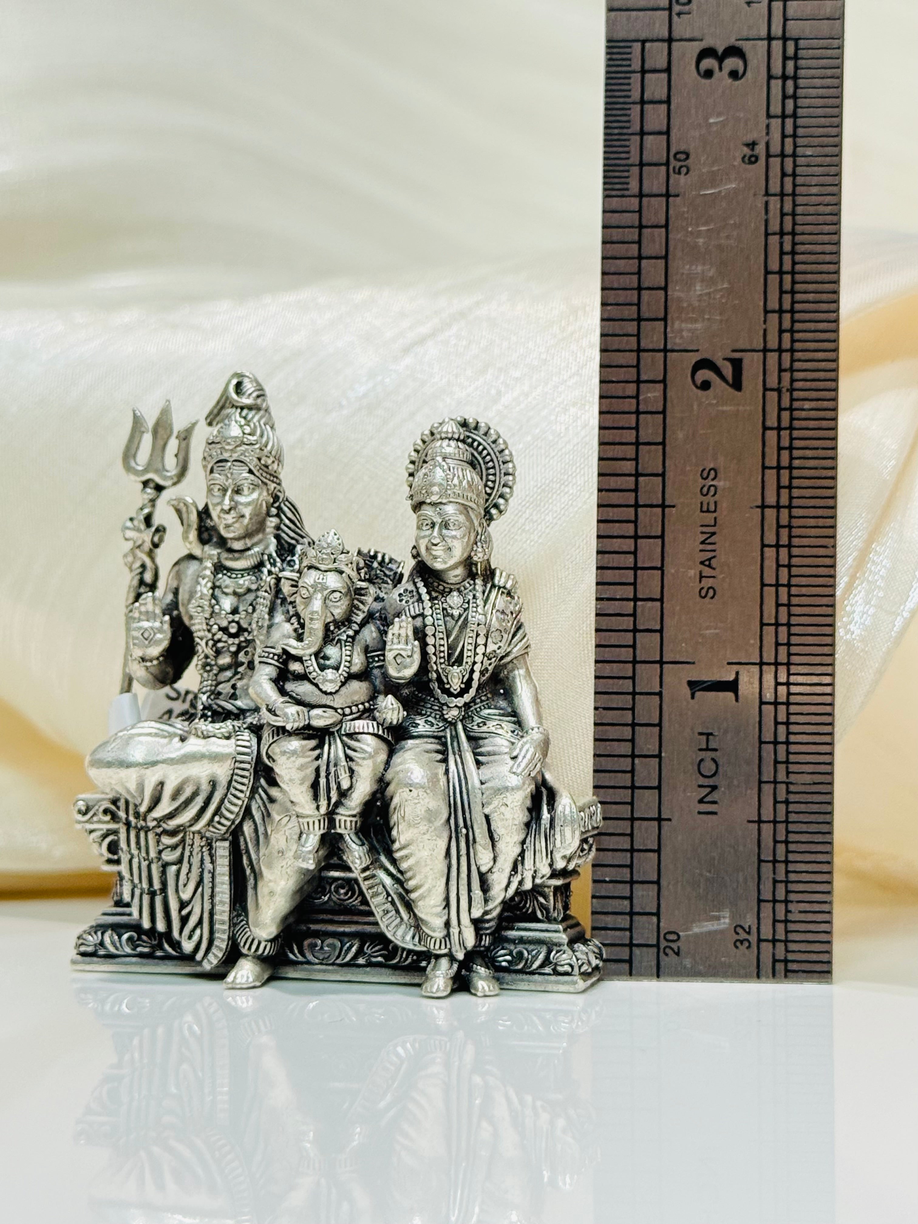 Shiva Parvathi with Ganesh Antique 2D