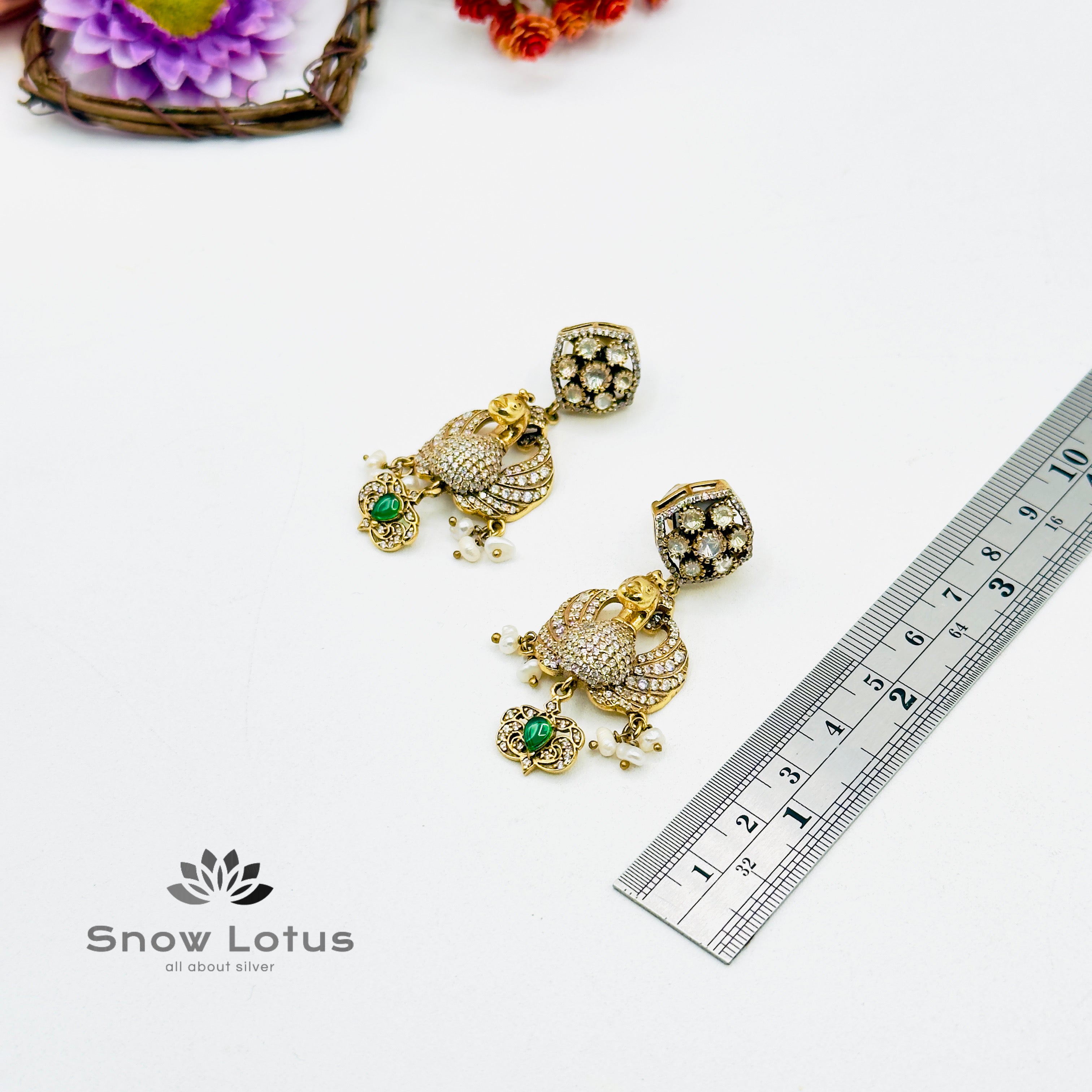 Peacock Moissanite Chandbali