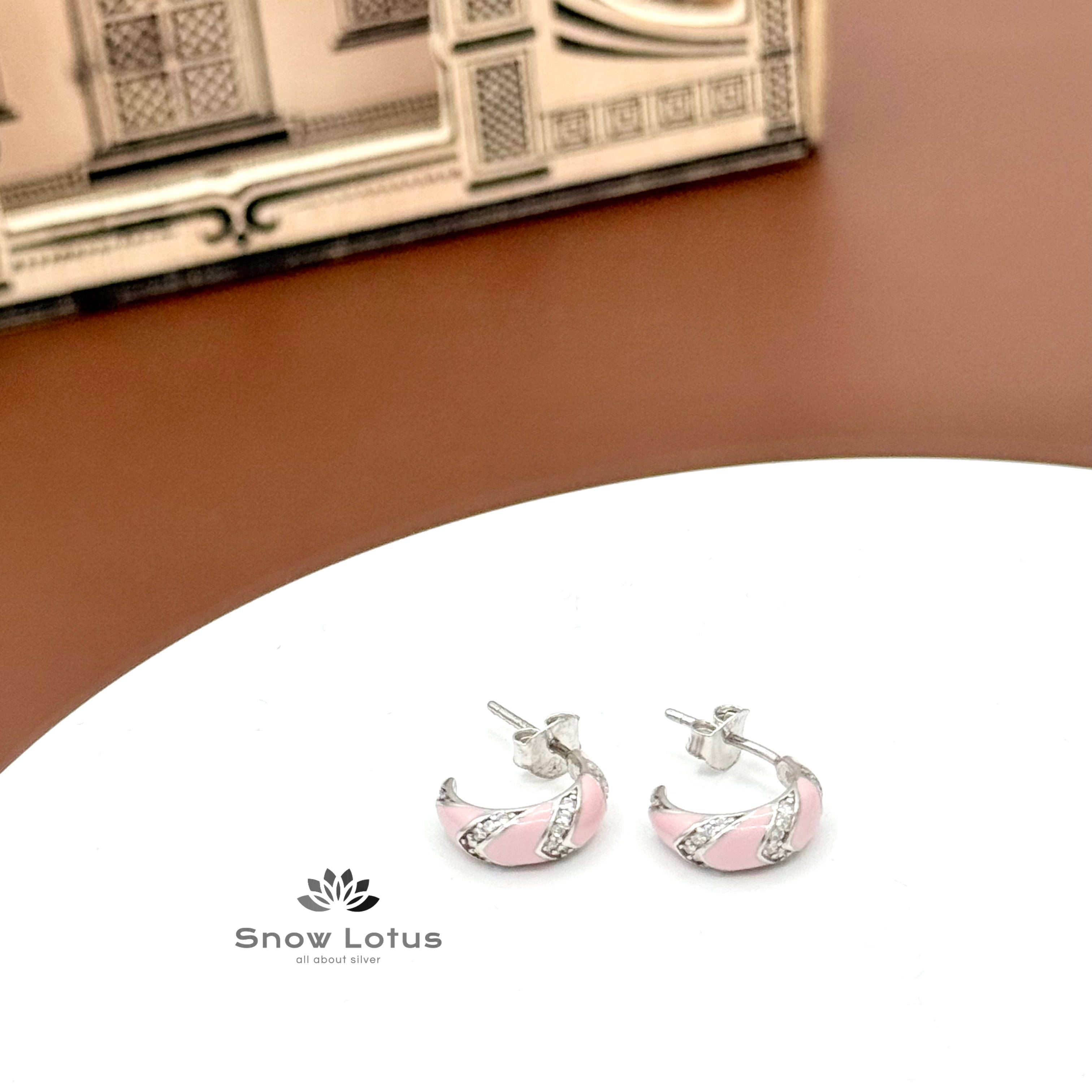 Elegant CZ Studs baby pink