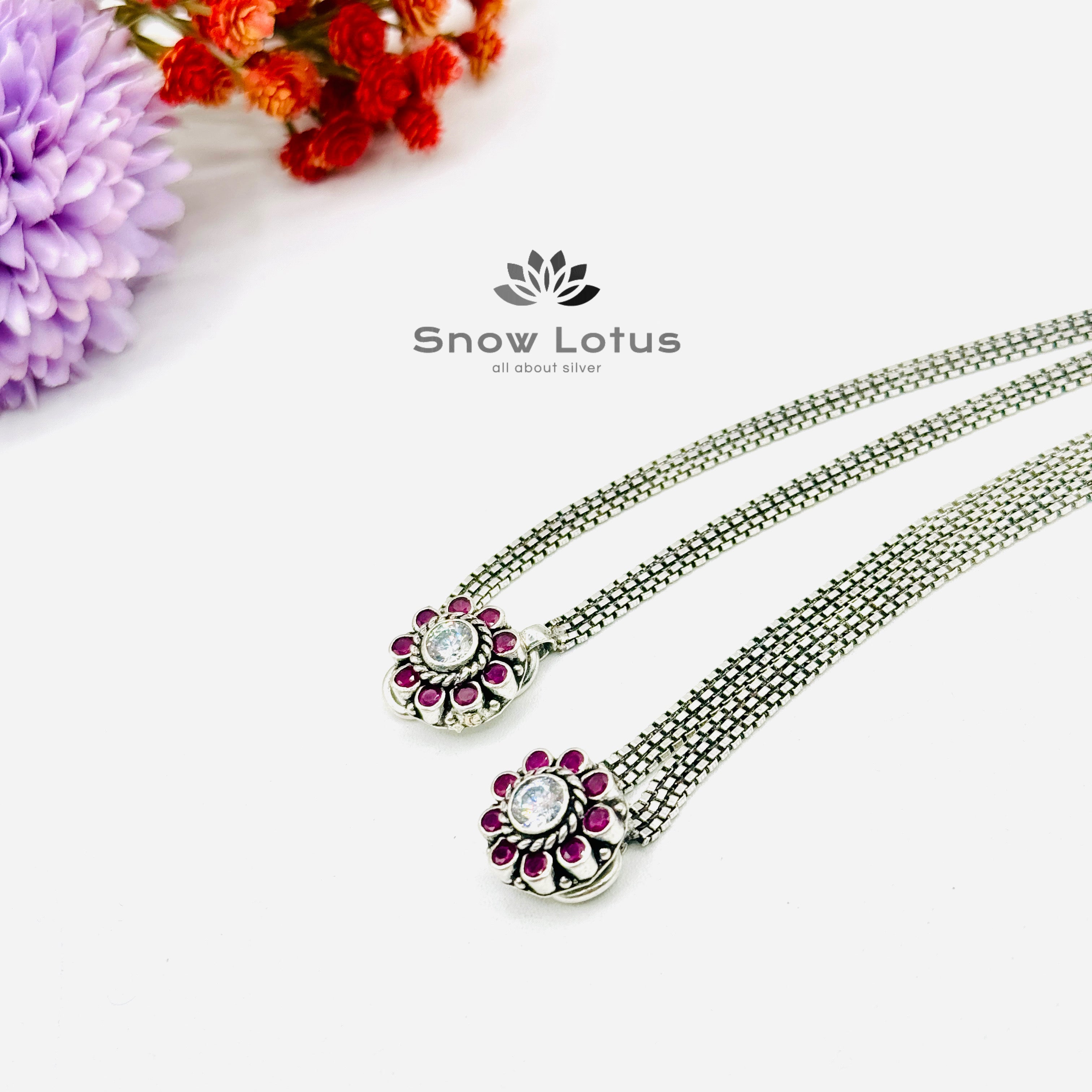 Interlinked Floral Anklets