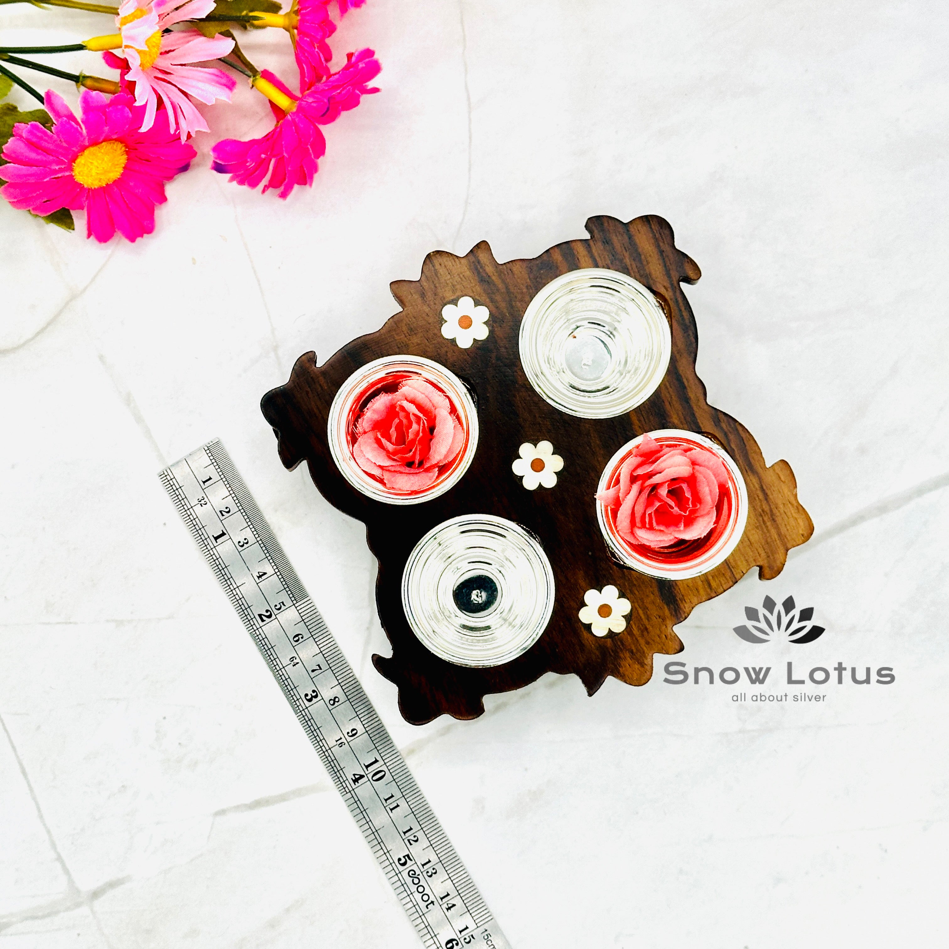 4 Cup Wooden Panchapali