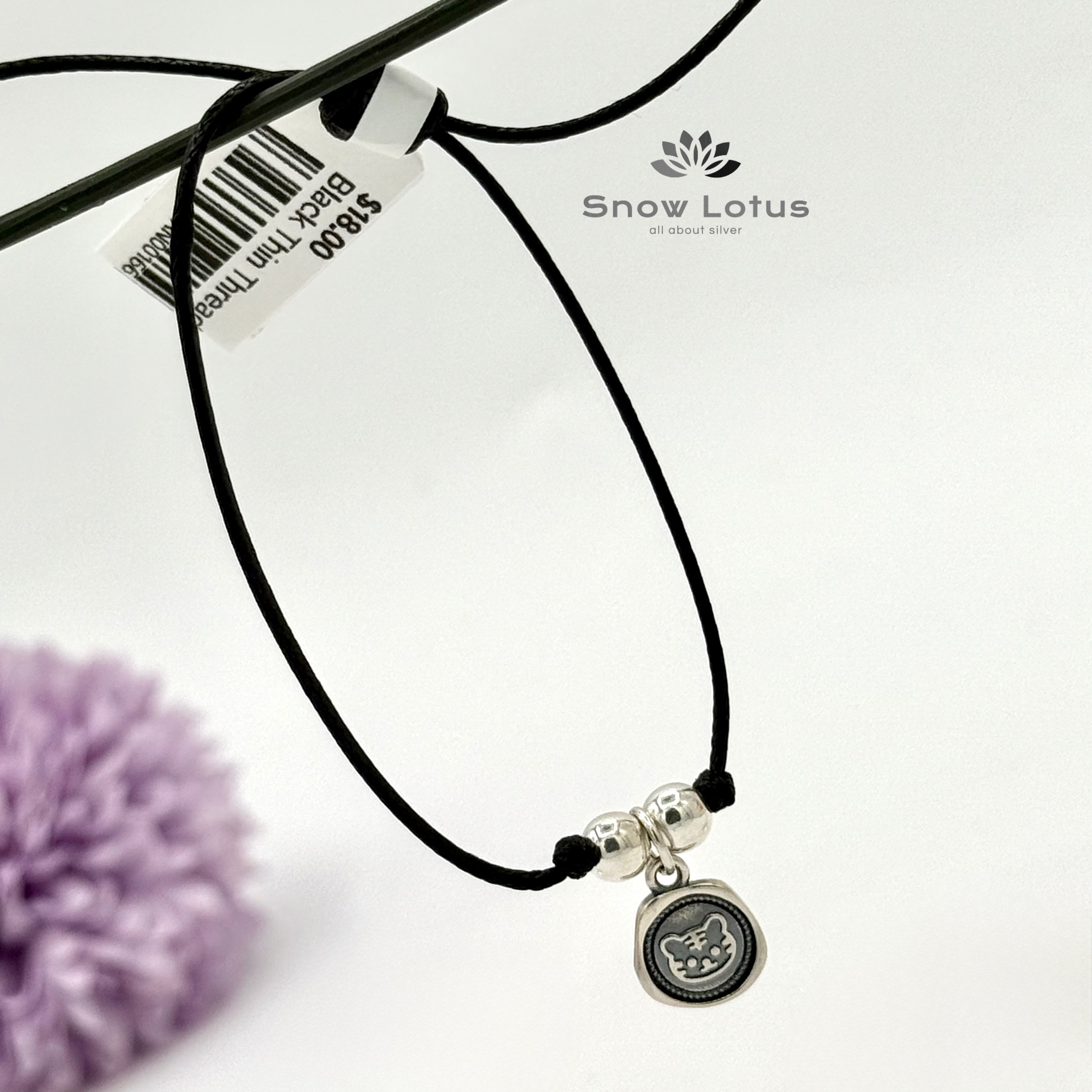 Black Thin Thread Anklet M7