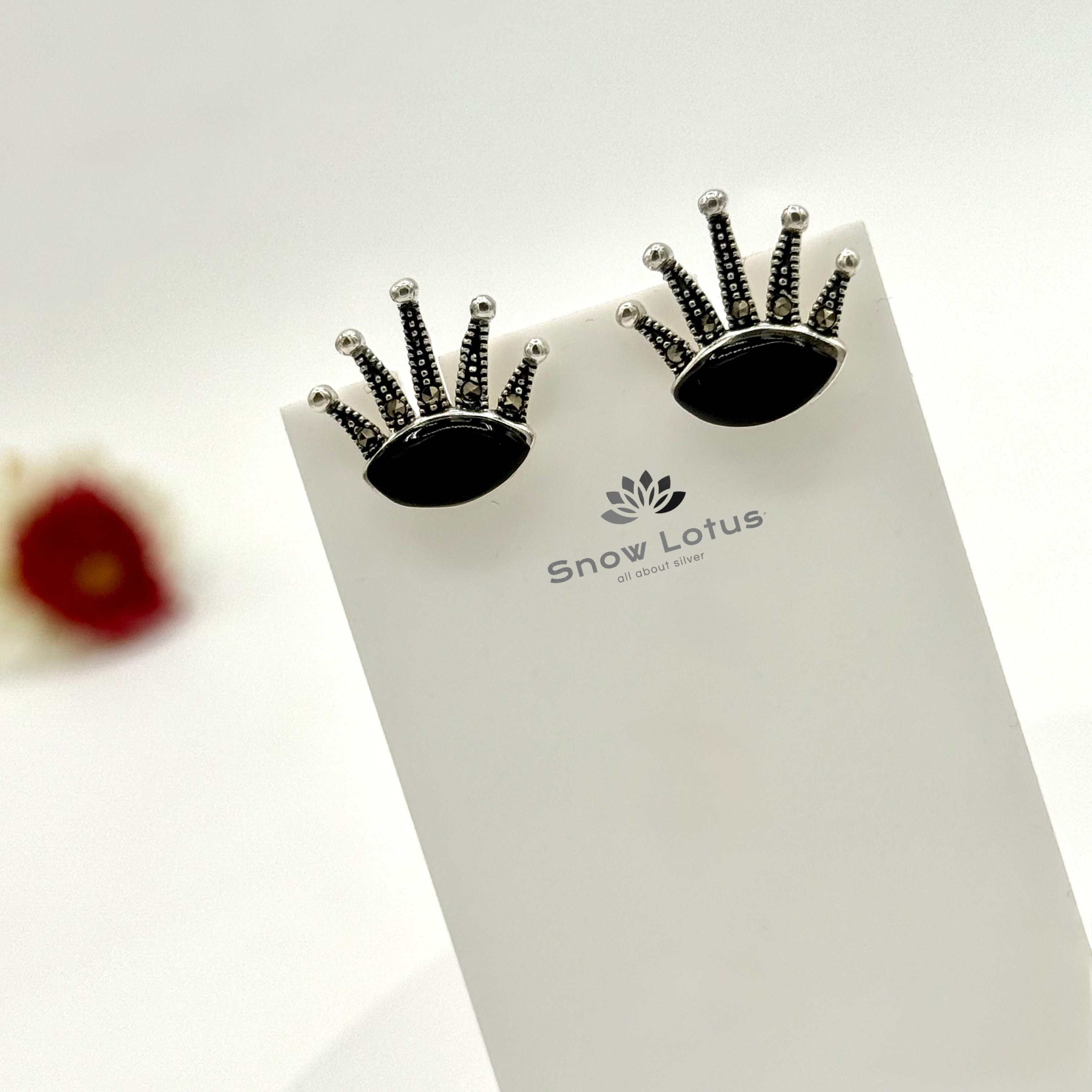 Crown Black Studs