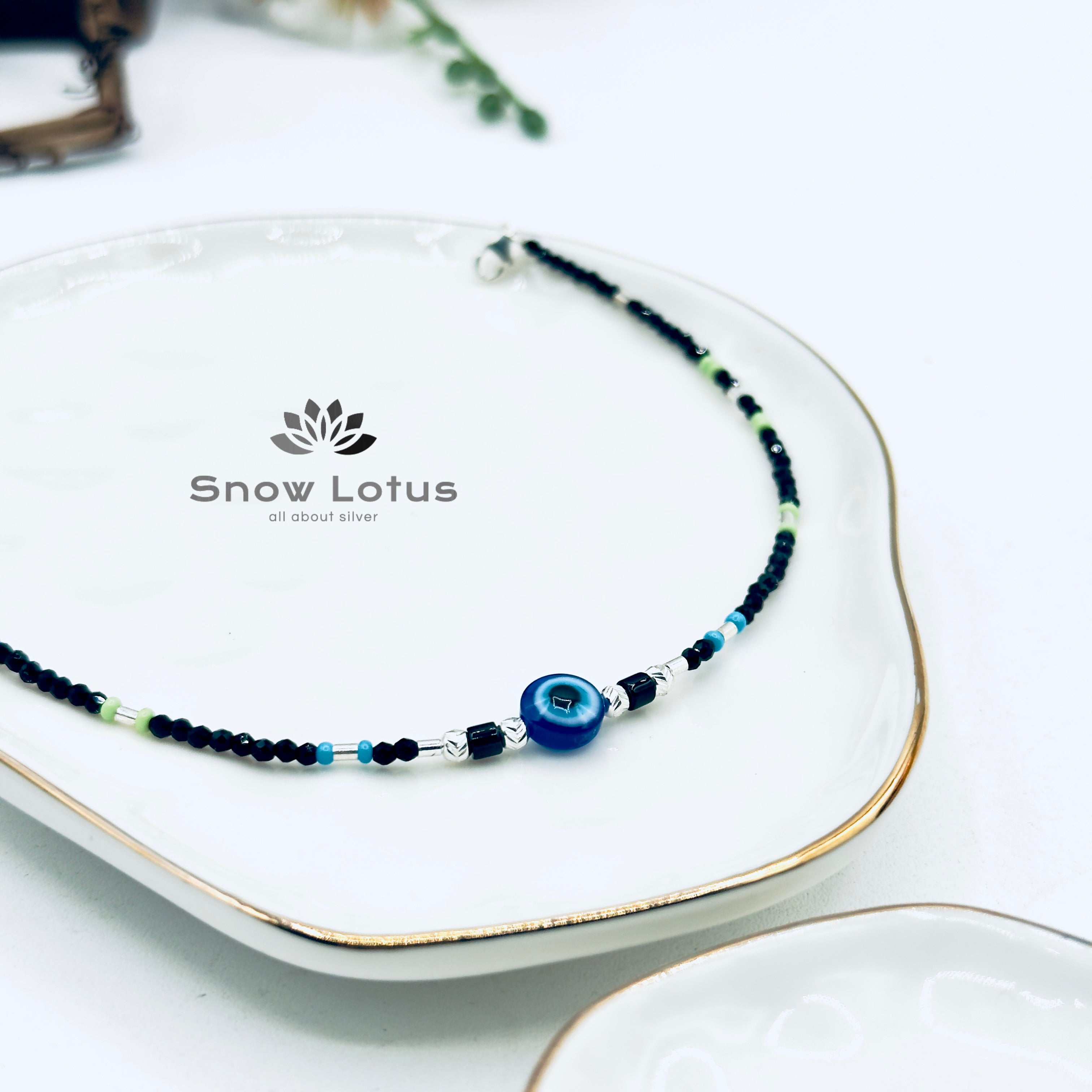 Evil Eye Black Beaded Anklets