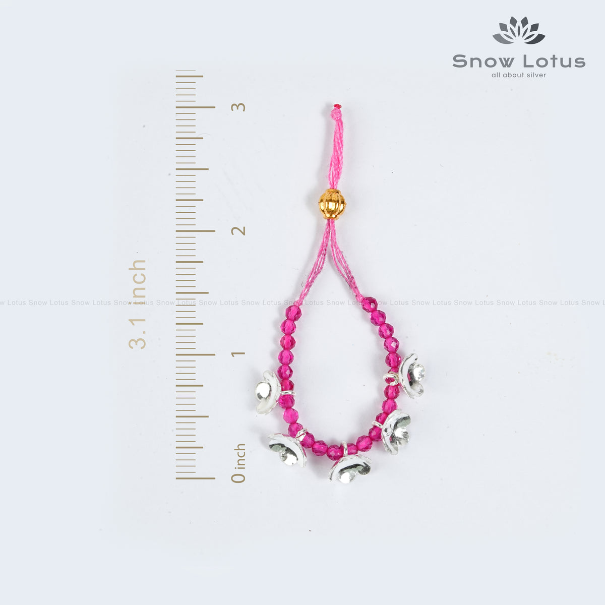 Silver Flowers Mini Haarams Pink