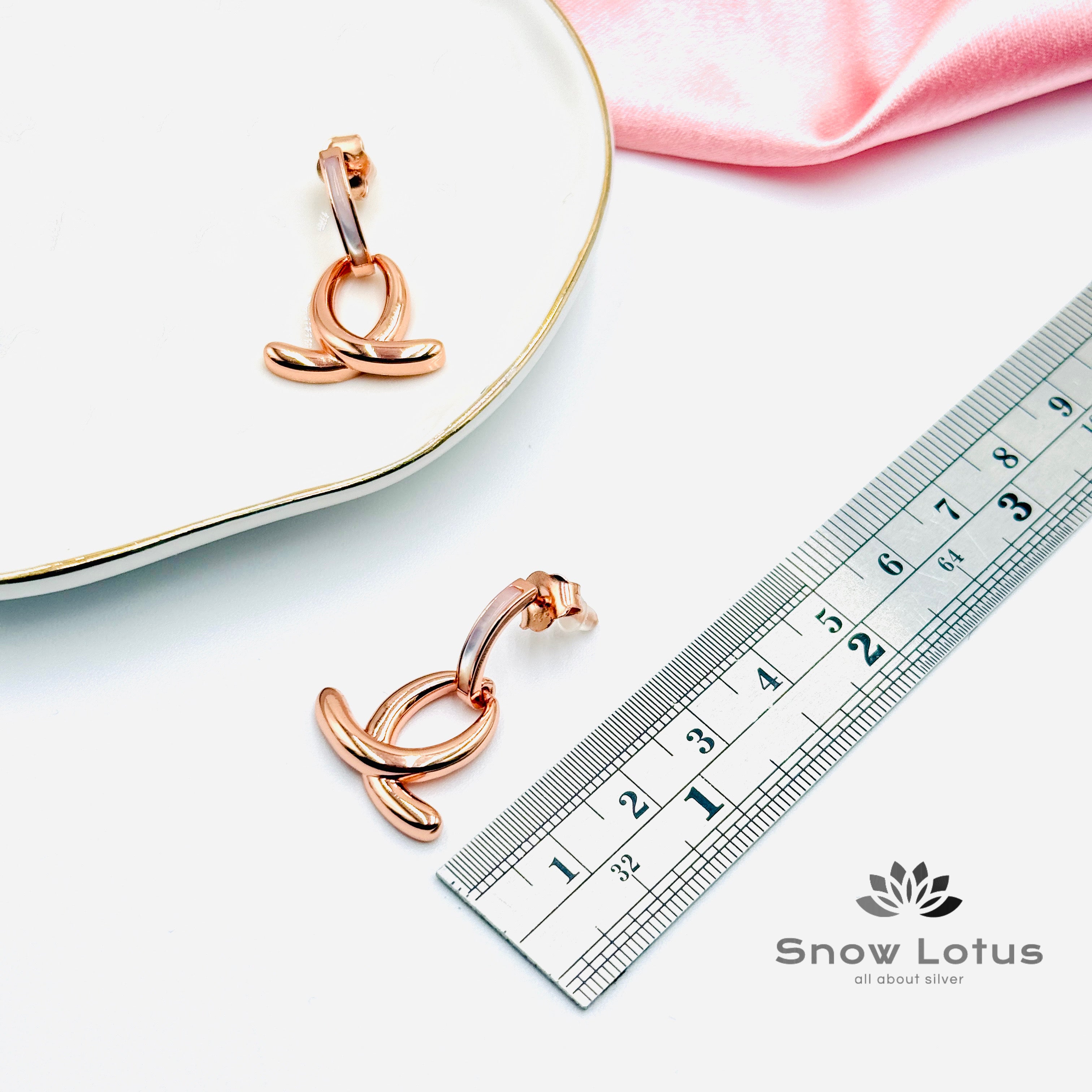 Luna Loop Rose Gold MOP Earrings