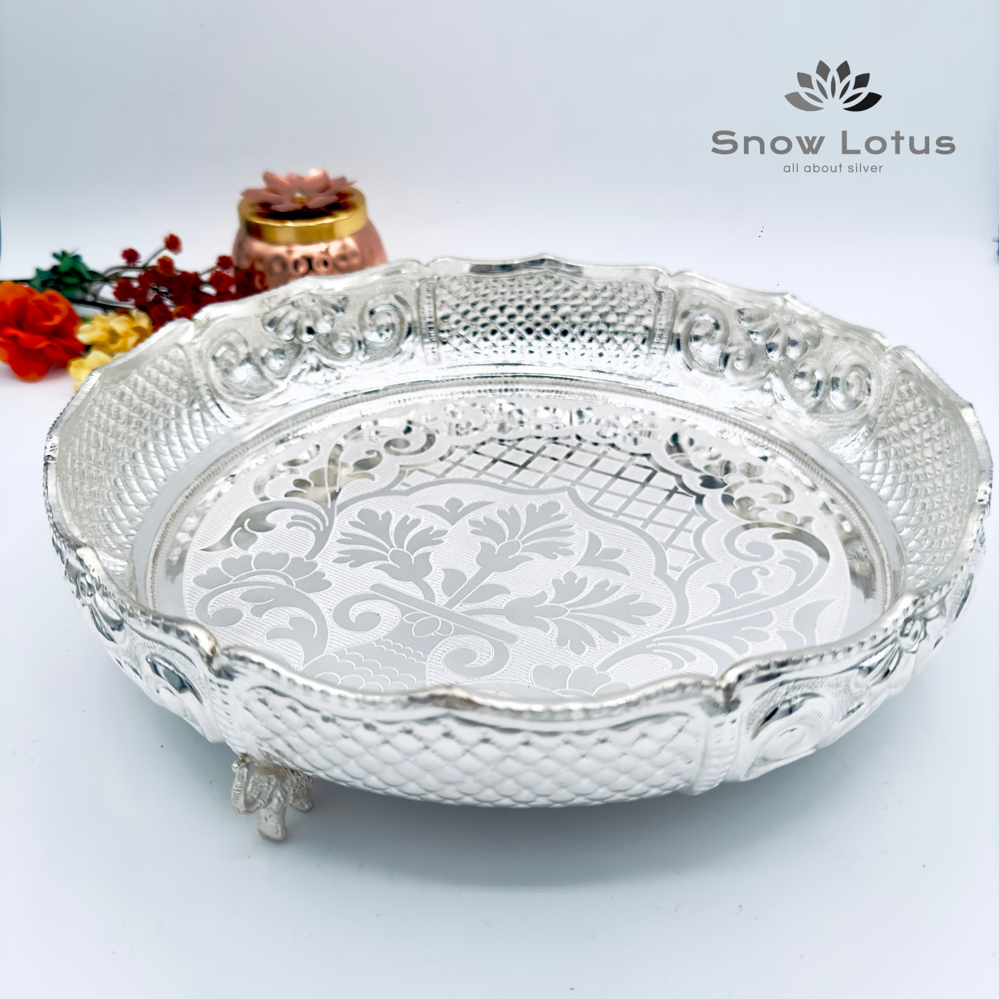 Pooja Plate with Elephant legs M1