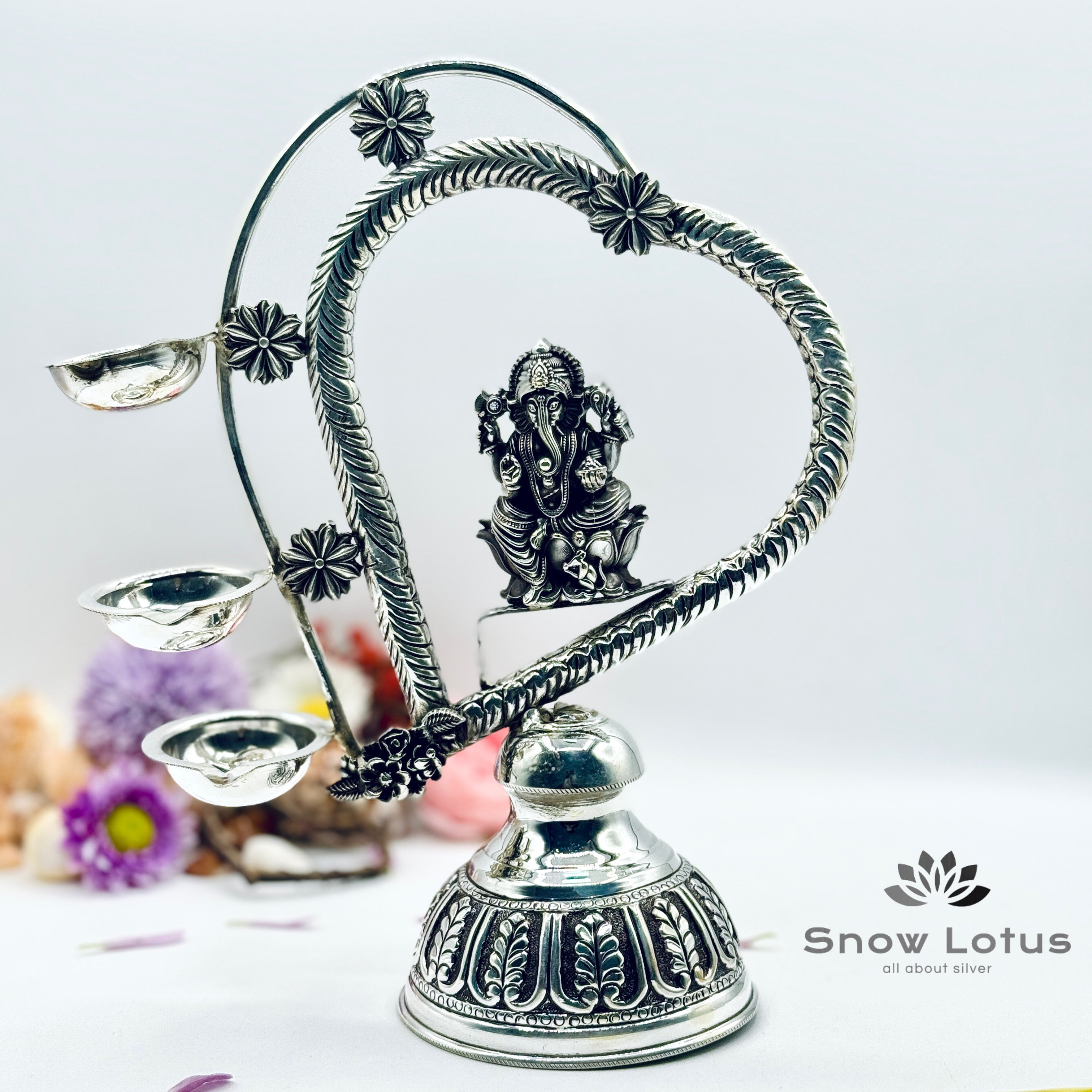 Antique Lakshmi Ganesh Diya Pair