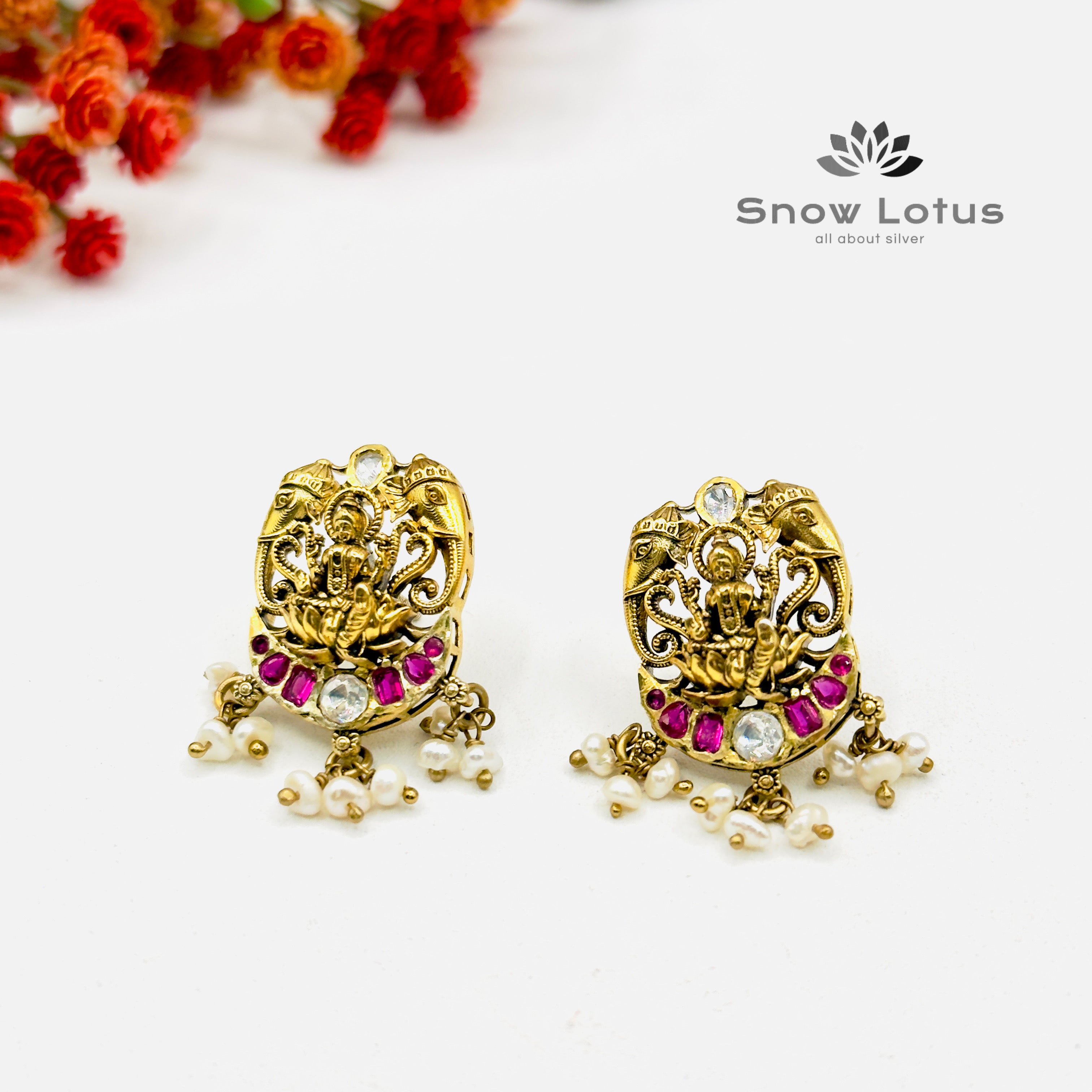 Pink Lakshmi Moissanite Studs