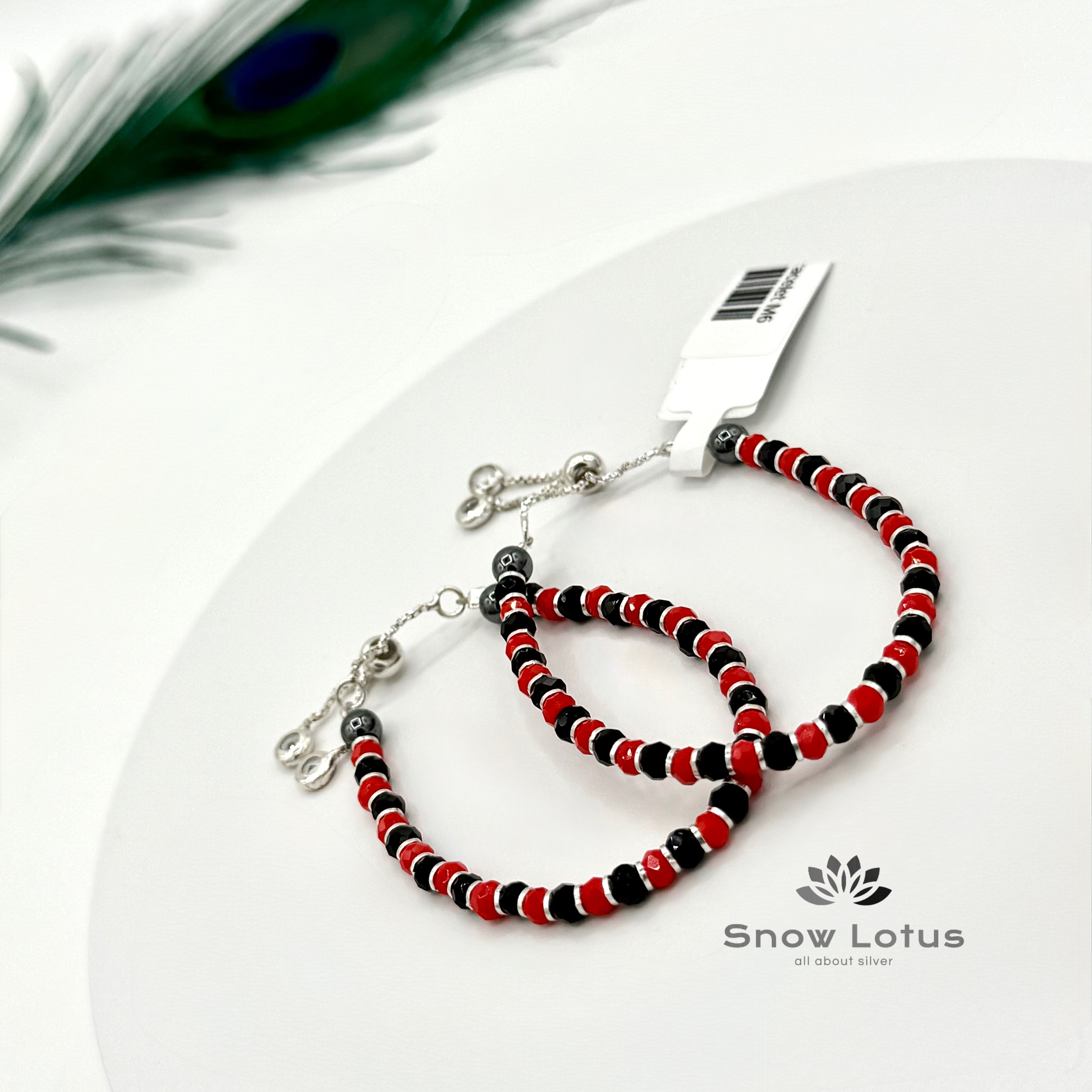 Black Bead Payal/Bracelet M6